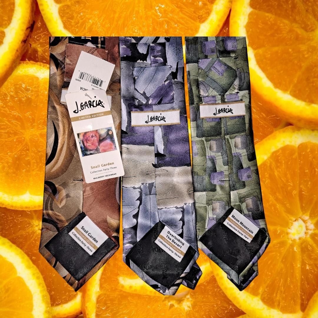Other New 3 Jerry Garcia Ties Snail Garden Moon Mountain Overlooki Size ONE SIZE - 6 Thumbnail