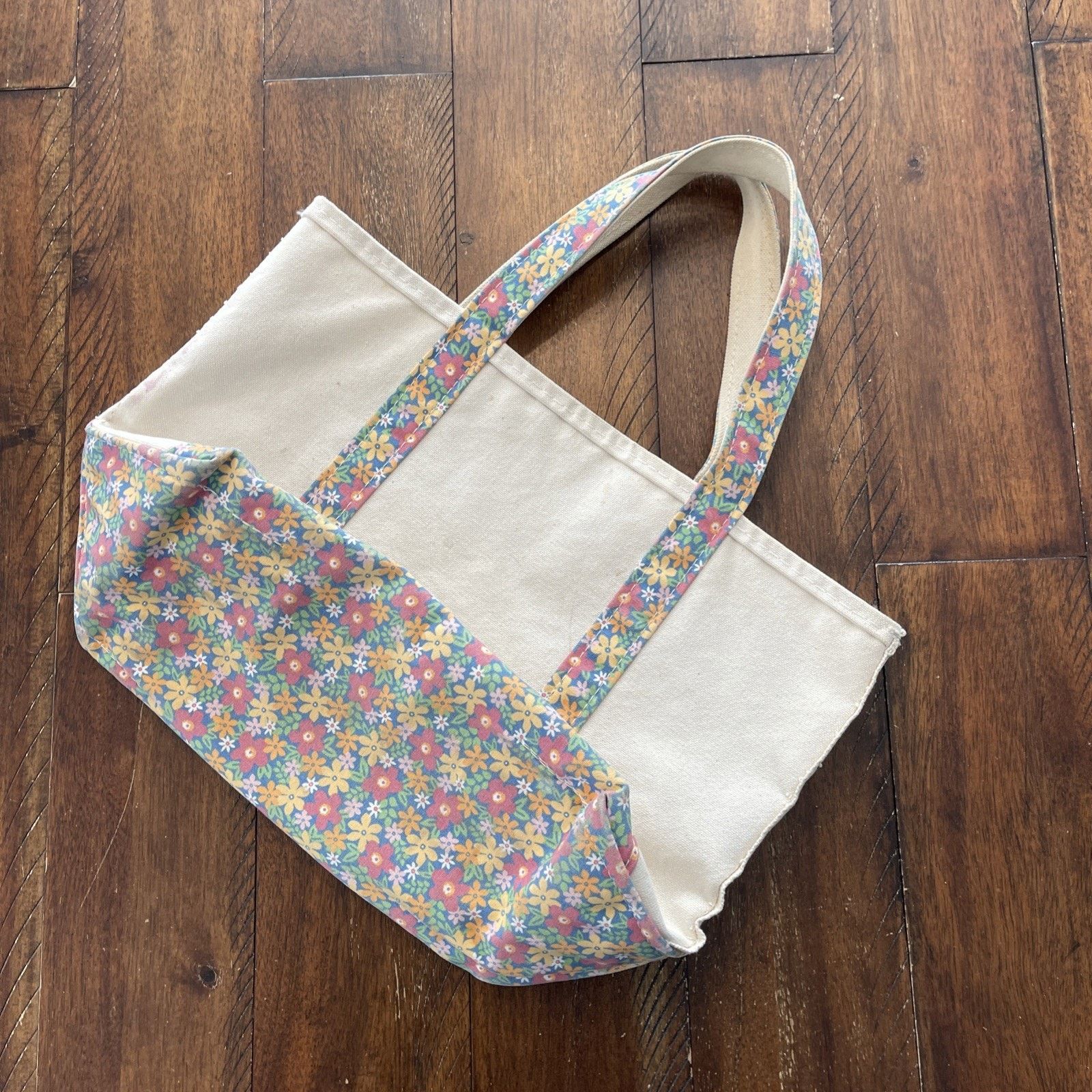 L.L. Bean L.L. Bean vintage cream floral 1990s boat tote medium bag Size ONE SIZE - 10 Thumbnail