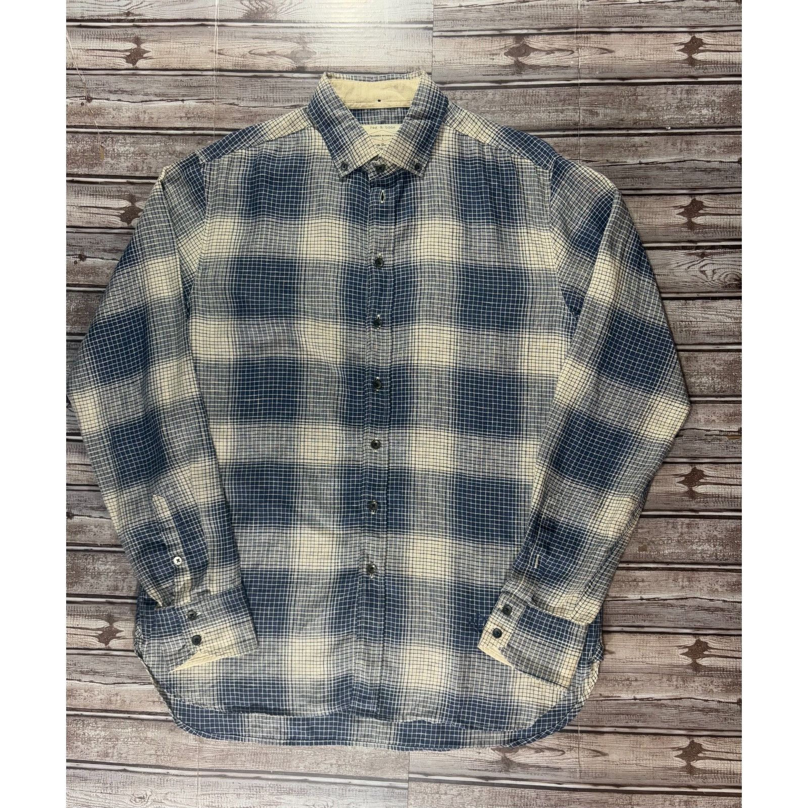 RAG & BONE tailored workwear oxford Shirt size L color plaid