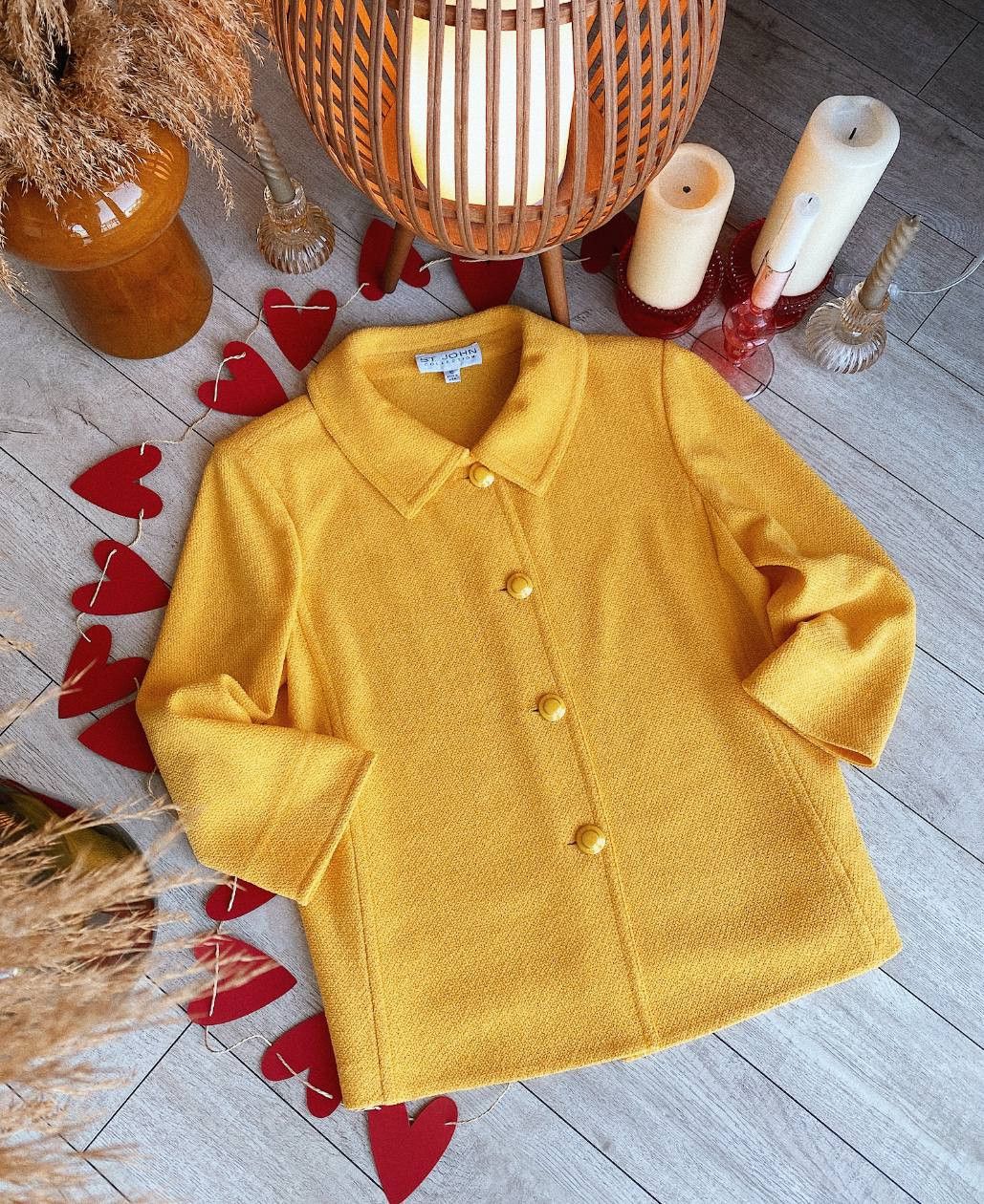 St. John Collection Yellow Button-Up Jacket
