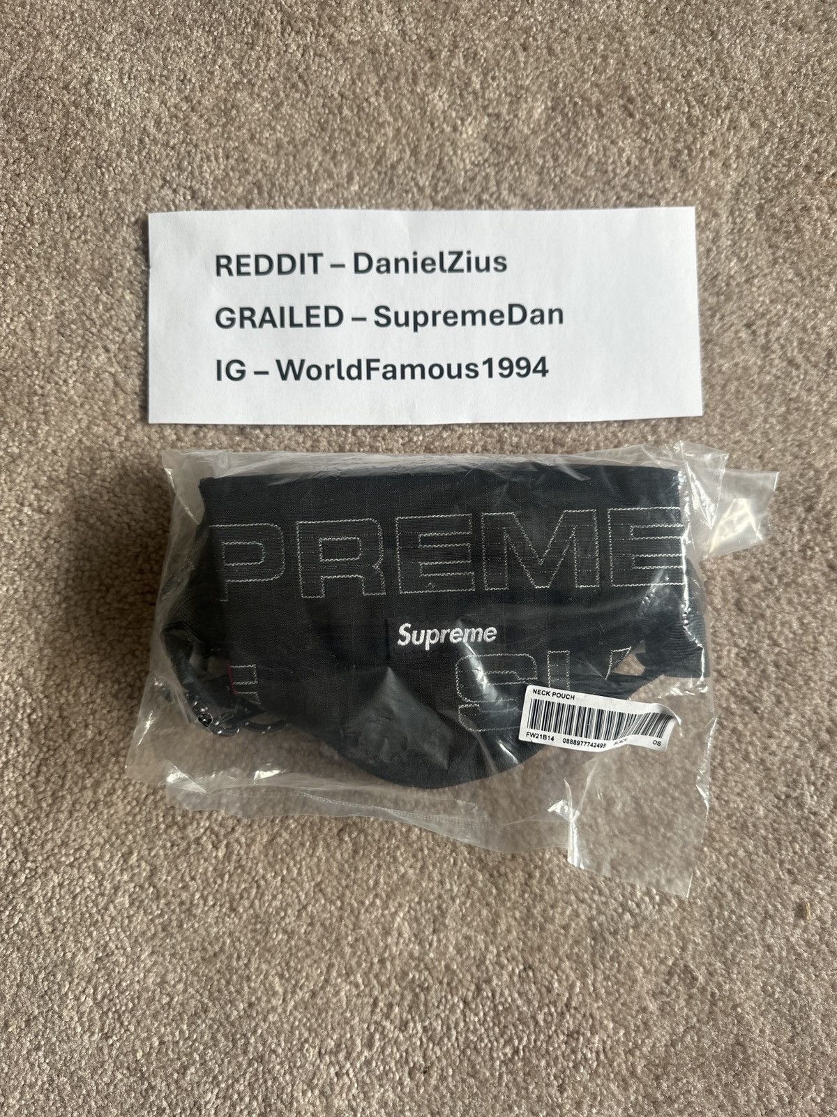 Supreme Supreme Neck Pouch 'Black' Size ONE SIZE - 3 Thumbnail