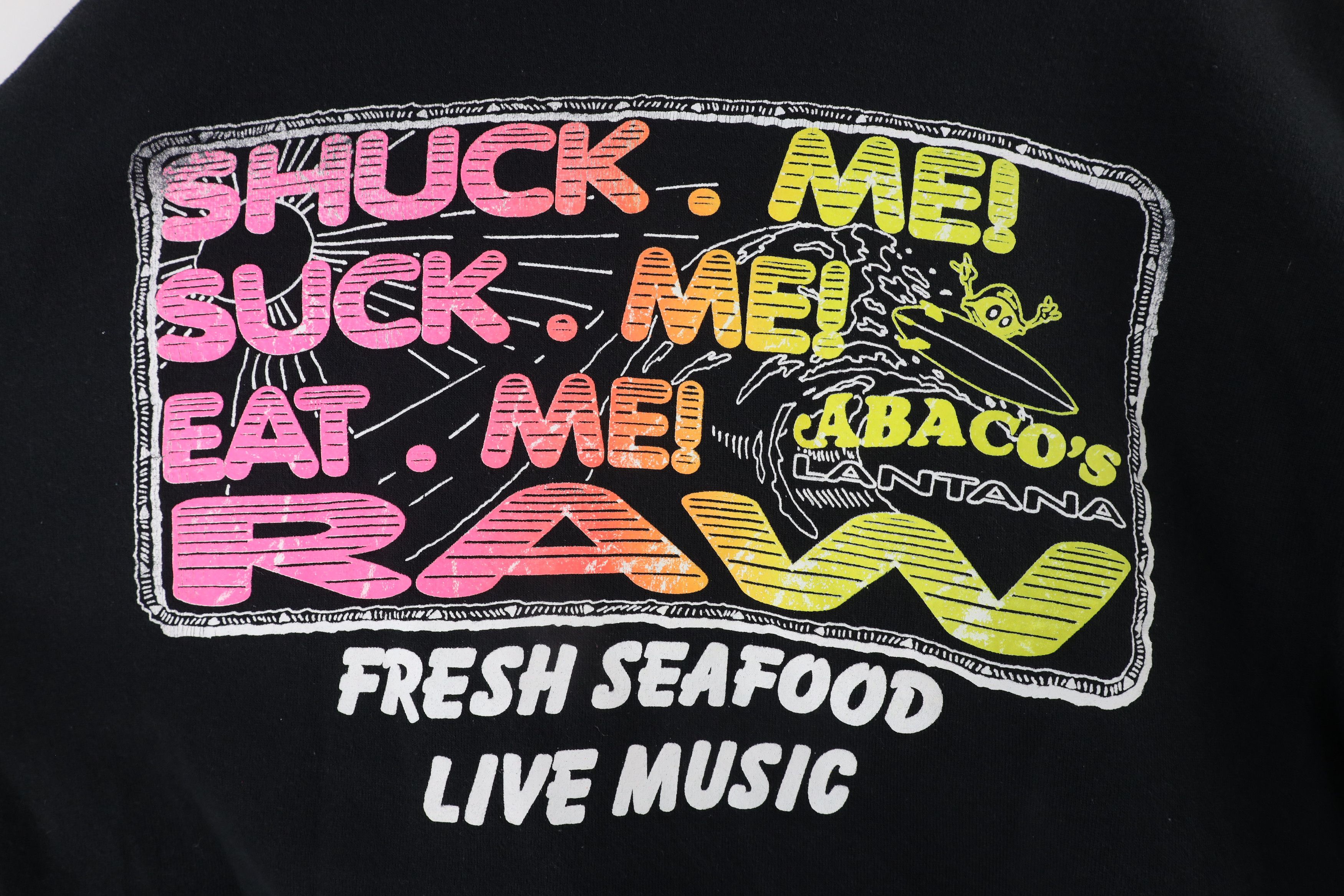 Vintage Vintage 90s Boat Shuck Me Suck Me Eat Me Raw Sweatshirt USA Size US XL / EU 56 / 4 - 7 Thumbnail