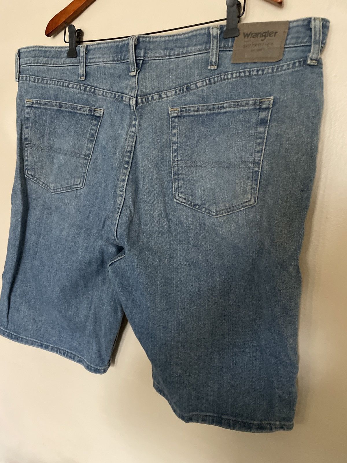 Designer × Vintage × Wrangler Wrangler Denim Blue Jean Shorts Jorts Waist 42X10” vintage 🔥 Size US 42 / EU 58 - 9 Thumbnail