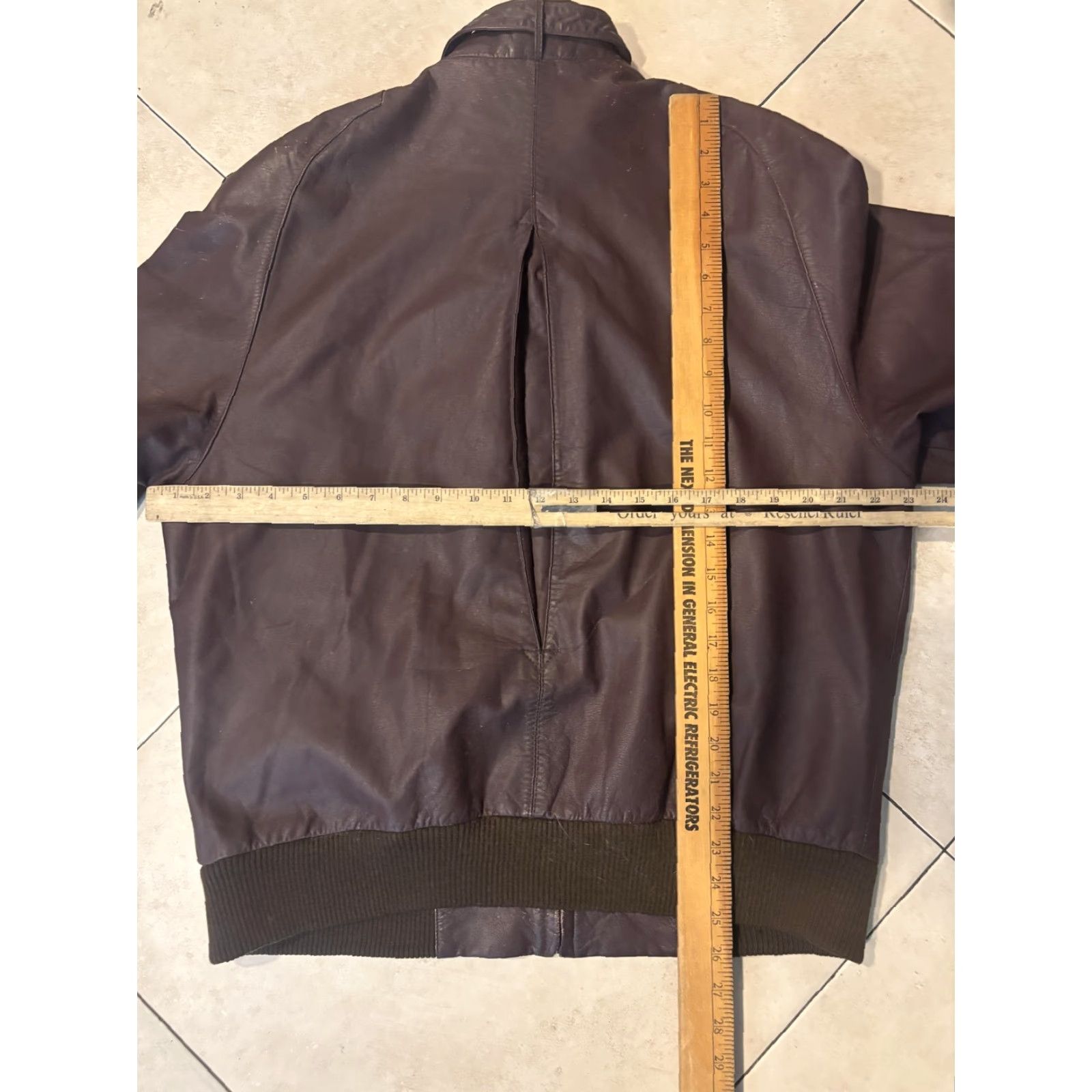 Members Only VINTAGE Members Only Jacket Mens 42 Brown Leather Bomber Flight Zip Pockets 80s Size US XS / EU 42 / 0 - 7 Thumbnail