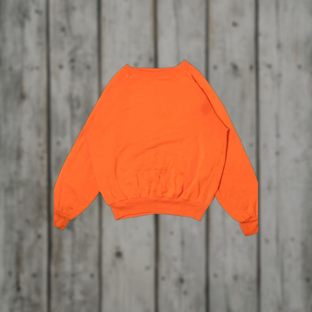 Vintage VINTAGE Duck Bay Sweatshirt Raglan Hi-Vis Orange Medium Adults Unisex Pullover 1990s Fluorescent Orange Size US M / EU 48-50 / 2 - 1 Thumbnail