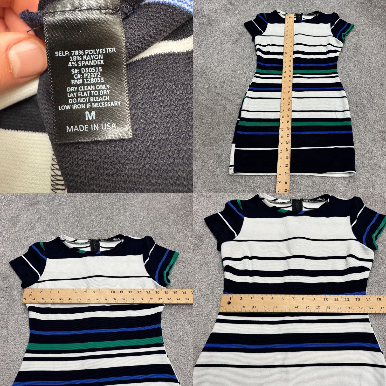 Lulus Lulus Ribbed Knit Bodycon Dress Womens Medium Multicolor Striped Zipper Dress Length Knee Casual Workwear Size M / US 6-8 / IT 42-44 - 8 Thumbnail
