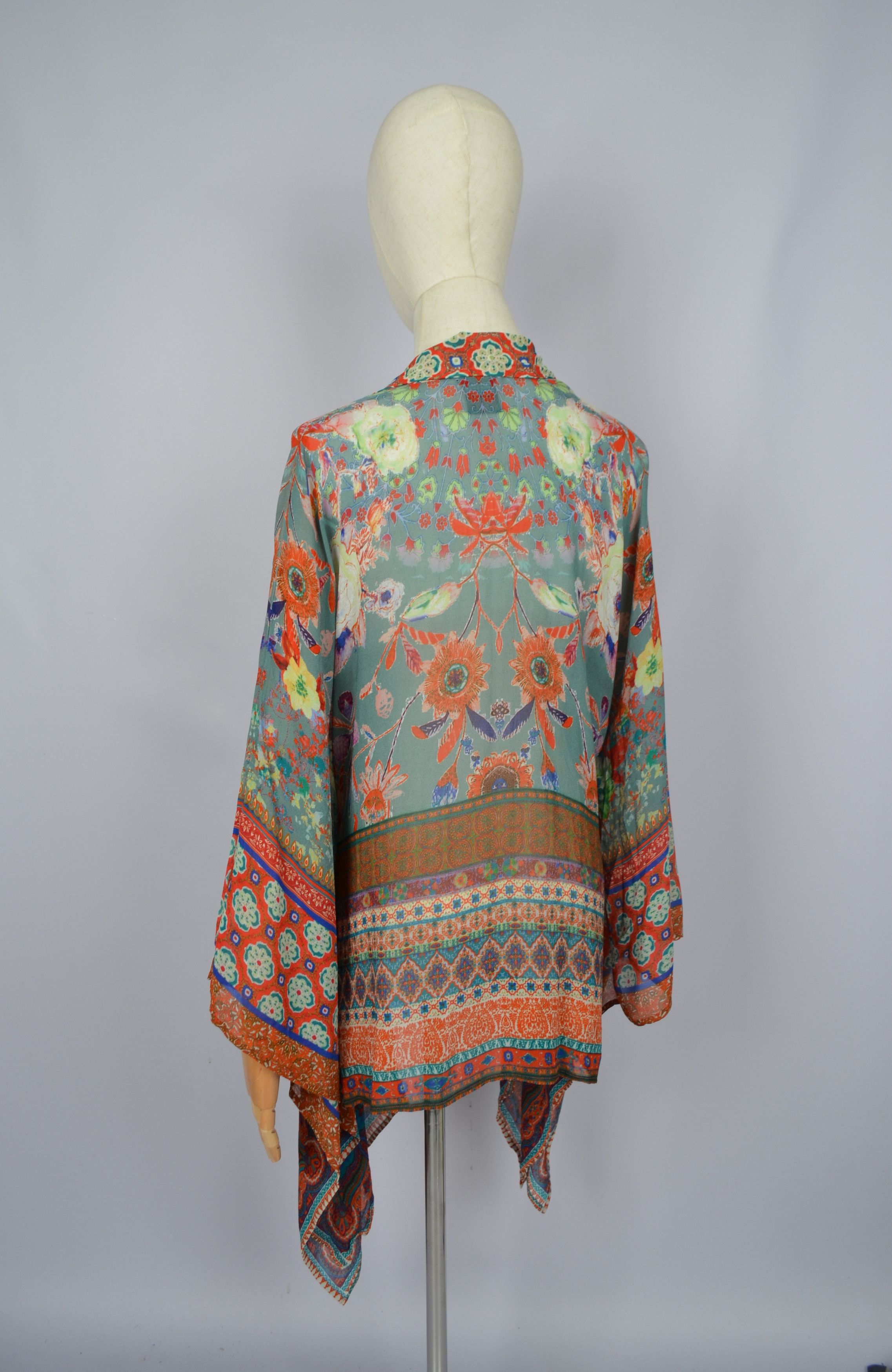 Anthropologie × Designer Anthropologie Vismaya Floral Boho Kimono Peasant Gypsy OS Size ONE SIZE - 6 Thumbnail