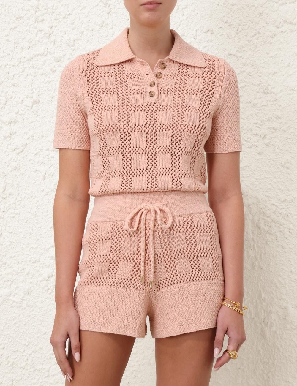 Zimmermann oc11z0525 Waverly Drawcord Short in Pink Size 25" / US 0 / IT 36 - 5 Thumbnail