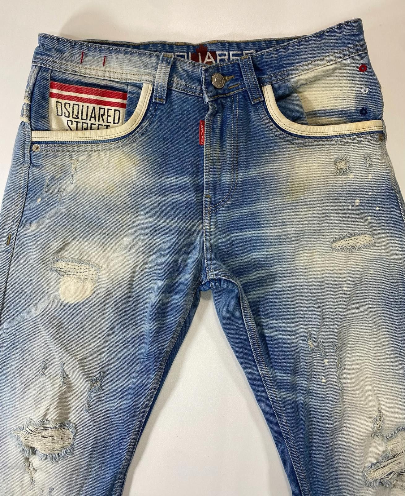 Dsquared2 DSquared2 Distressed Blue Denim Jeans 32 Size US 32 / EU 48 - 2 Thumbnail