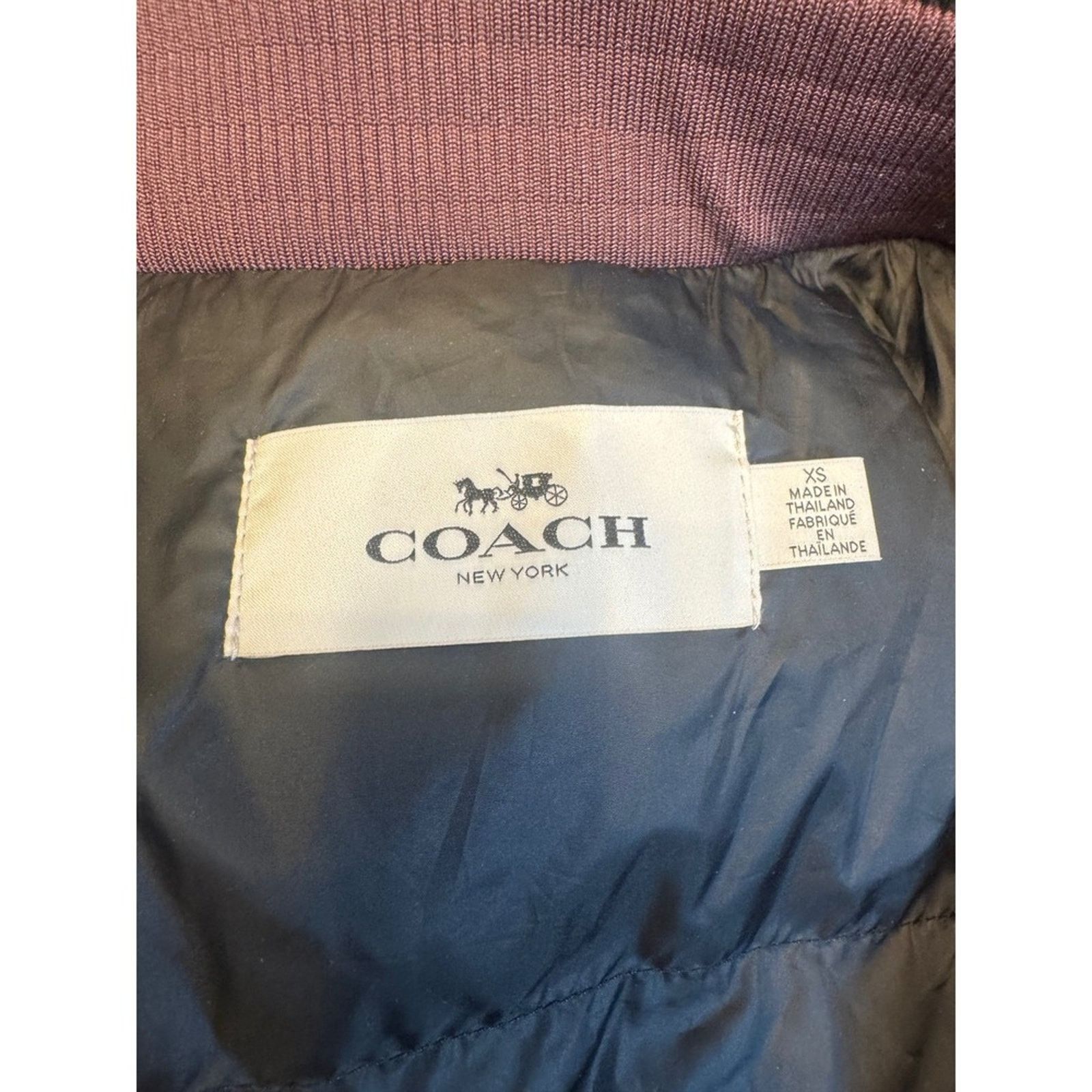 Coach Coach Down Puffer Coat Womens Burgundy Quilted Outerwear Size XS / US 0-2 / IT 36-38 - 3 Thumbnail