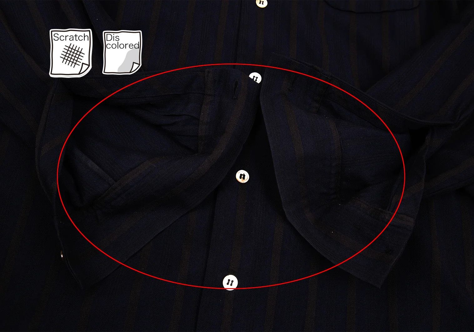 Yohji Yamamoto Yohji Yamamoto Wool Rayon Stripe Shirt Navy Brown M Size US M / EU 48-50 / 2 - 10 Thumbnail
