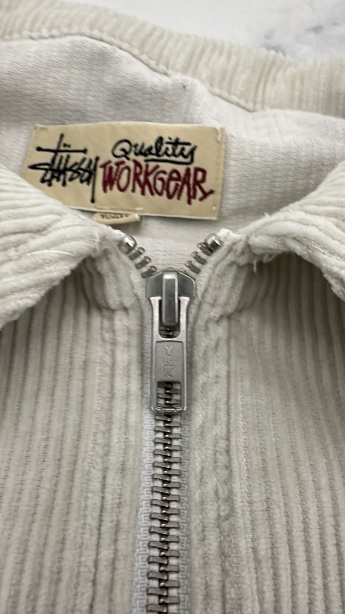 Stussy Stussy Wide Wale Cord Zip Shirt In Bone Size US L / EU 52-54 / 3 - 8 Thumbnail