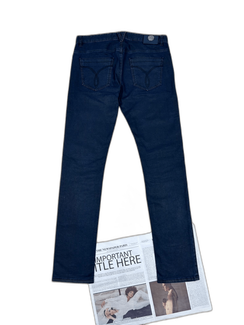Versace Slim Fit Coated Denim Pants for Men