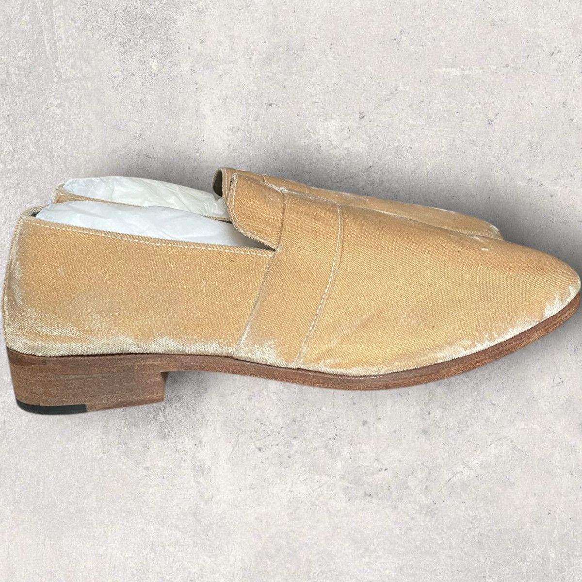 Undercover AW13 “Psycho Killer” Talking Head Gold Velvet Loafer Size US 10 / EU 43 - 1 Thumbnail