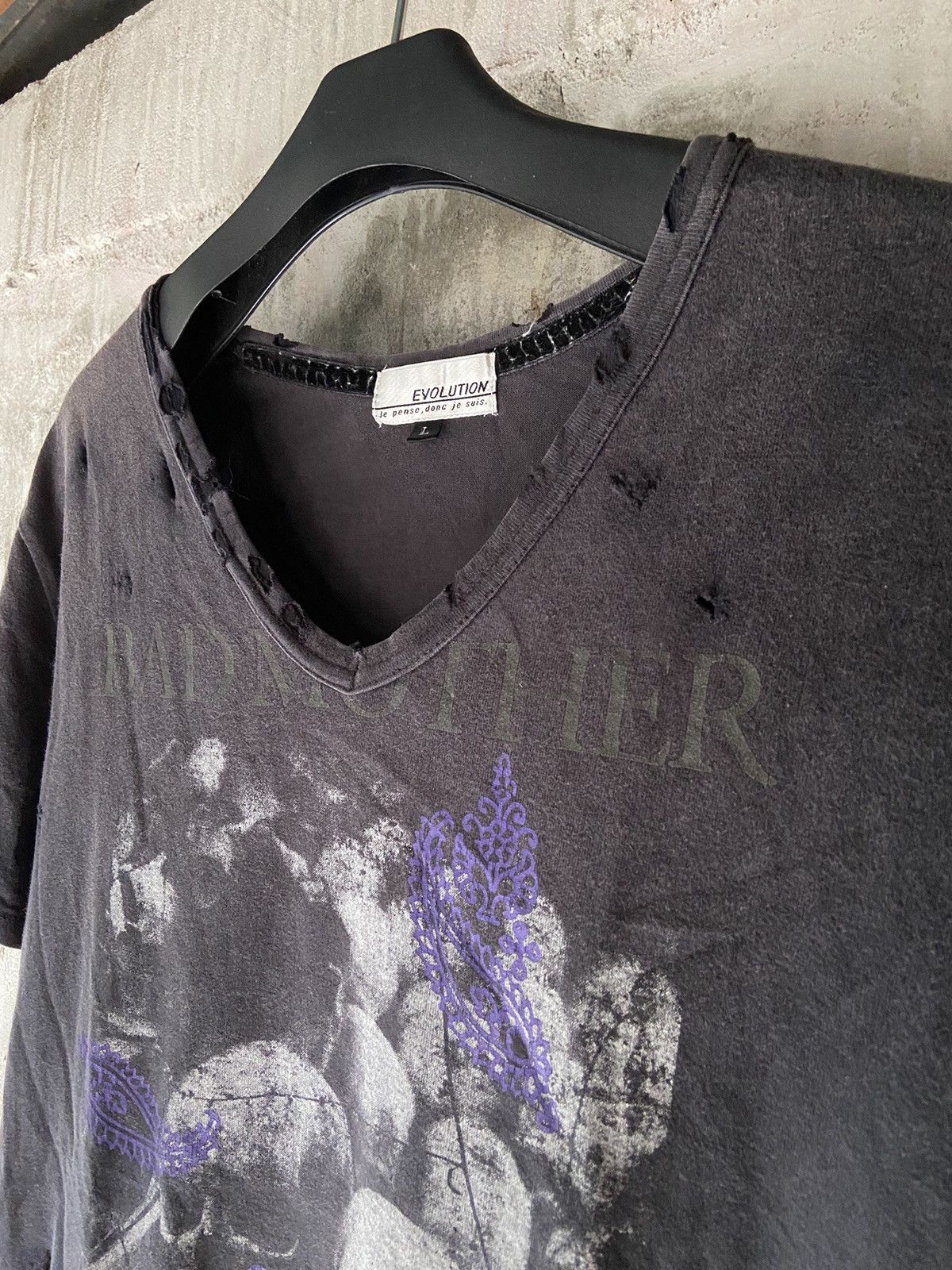 Beauty Beast × Hysteric Glamour × Japanese Brand BAD MOTHER F🎌🎌KER JAPANESE TRASHED TEE Size US M / EU 48-50 / 2 - 7 Thumbnail