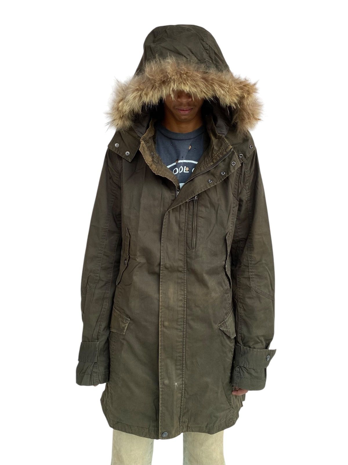 If Six Was Nine 2000s Nicole Club For Man - Fur Raccoon Hoodie Cargo Jacket Size US L / EU 52-54 / 3 - 1 Thumbnail