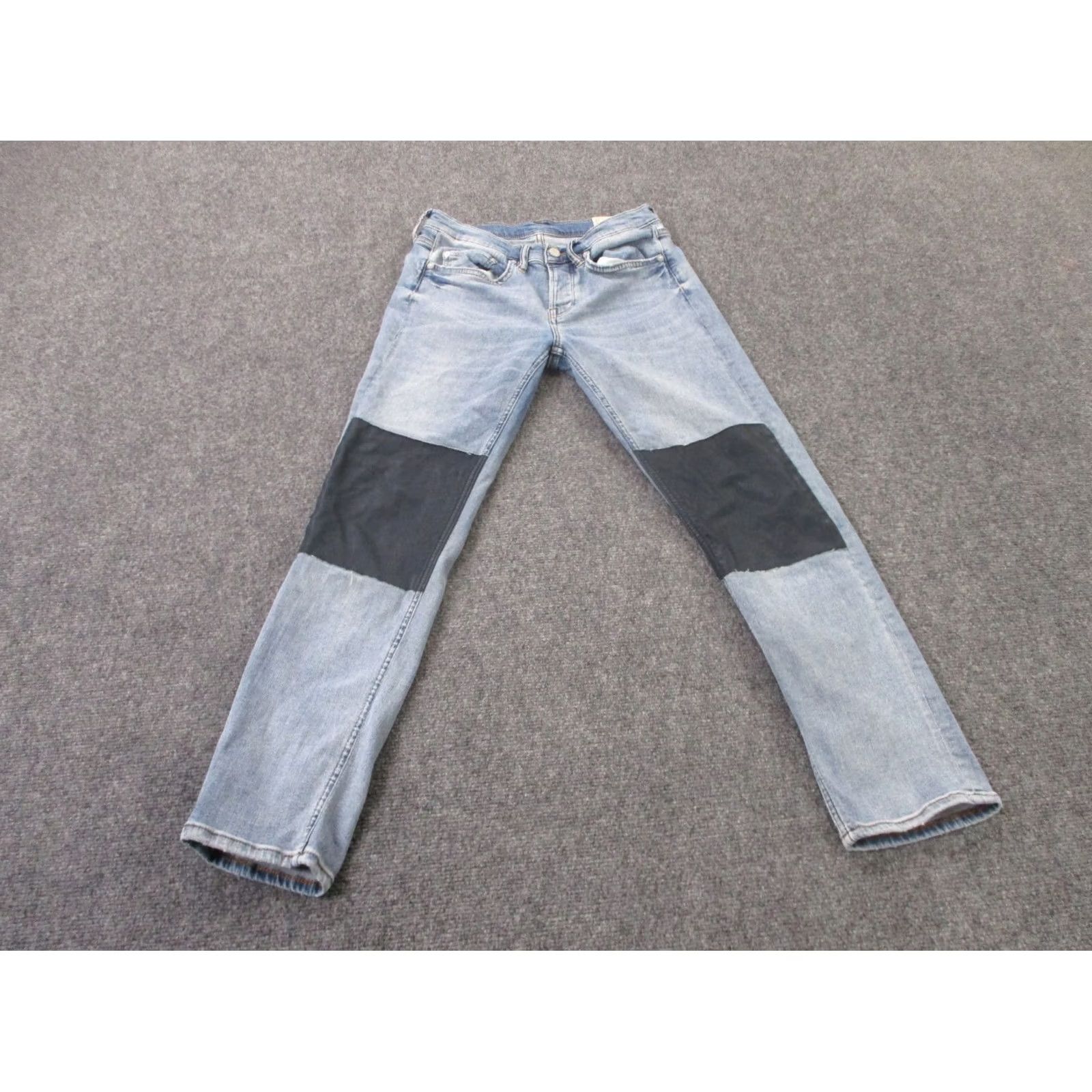 Allsaints All Saints Jeans Womens 28 Blue Straight Fit Knee Patch Petrol Casual Size 28" / US 6 / IT 42 - 2 Thumbnail