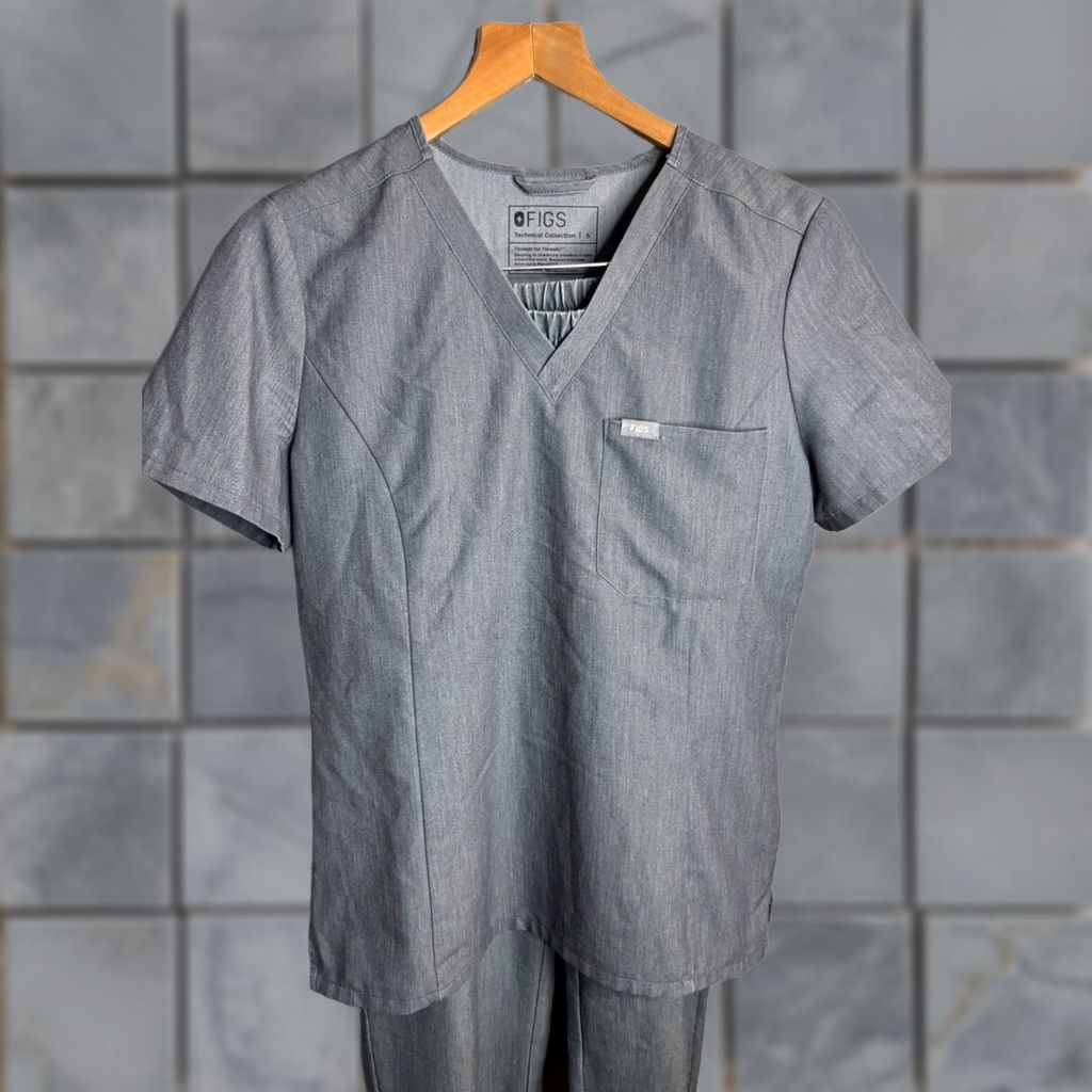 Vintage Figs Scrub Set Womens S Top S Gray Yola Skinny Pants 5766 Size S / US 4 / IT 40 - 1 Thumbnail
