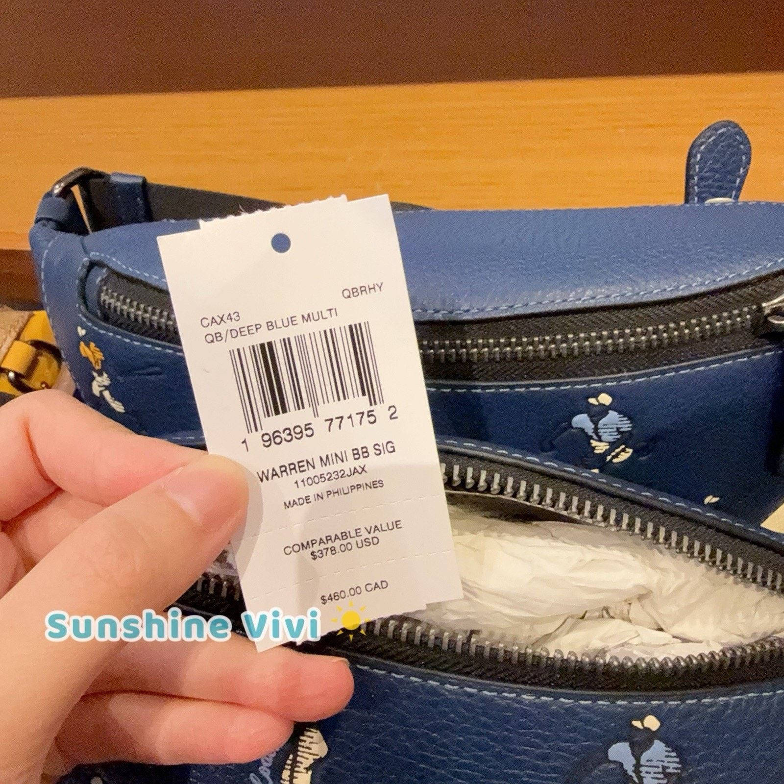 Coach NWT Coach Warren Mini Belt Bag With Baseball CAX43 Deep blue Size ONE SIZE - 4 Thumbnail