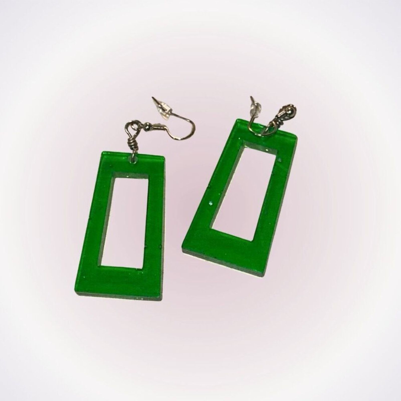 Other Green Acrylic Modern Geometric Drop Earrings | Sz OS Size ONE SIZE - 1 Thumbnail