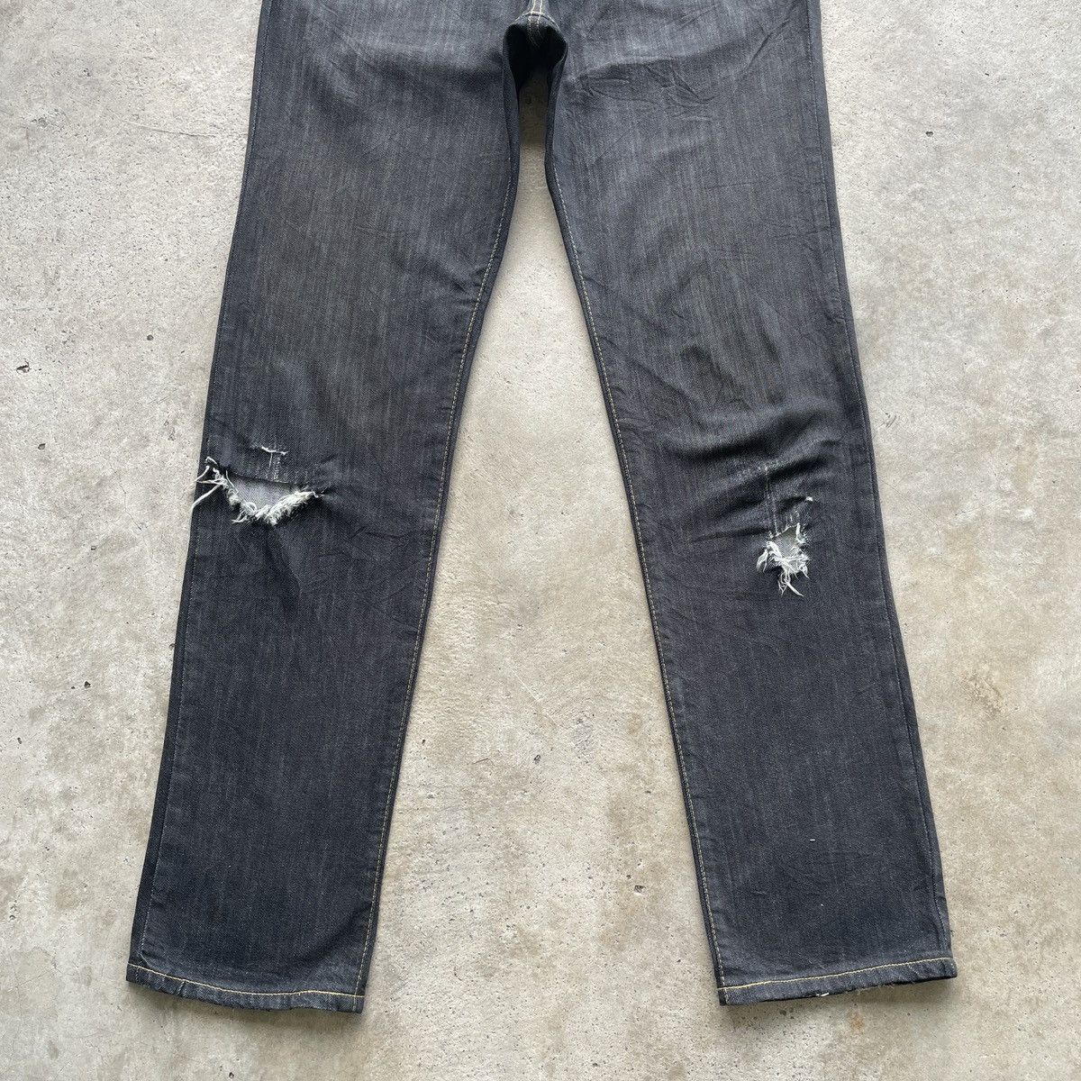 Japanese Brand W32💥 Vintage Edwin Black Distressed Jeans Denim Pants Size US 32 / EU 48 - 4 Thumbnail