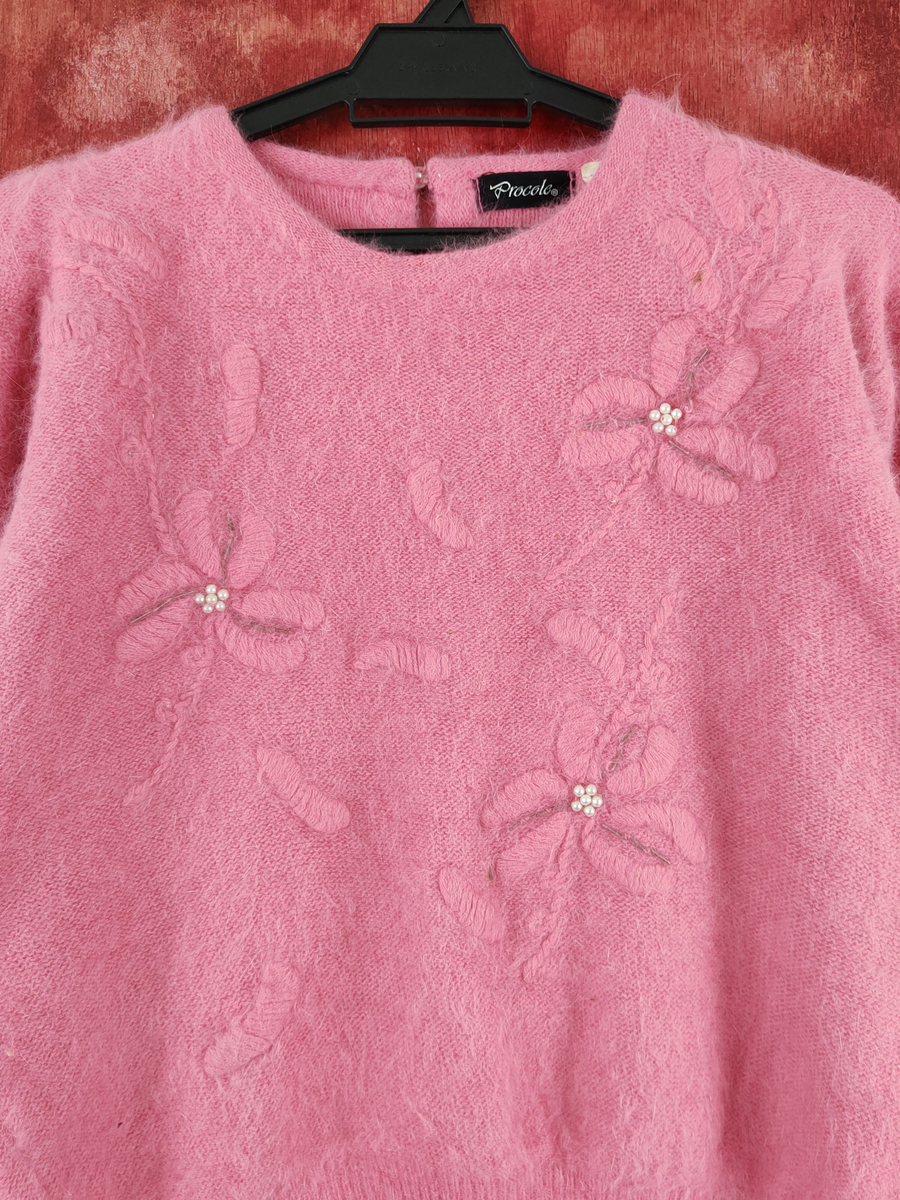 Homespun Knitwear × Japanese Brand Procole Pink Shag Shaggy Fur Mohair Knitwear #S2019 Size M / US 6-8 / IT 42-44 - 2 Thumbnail