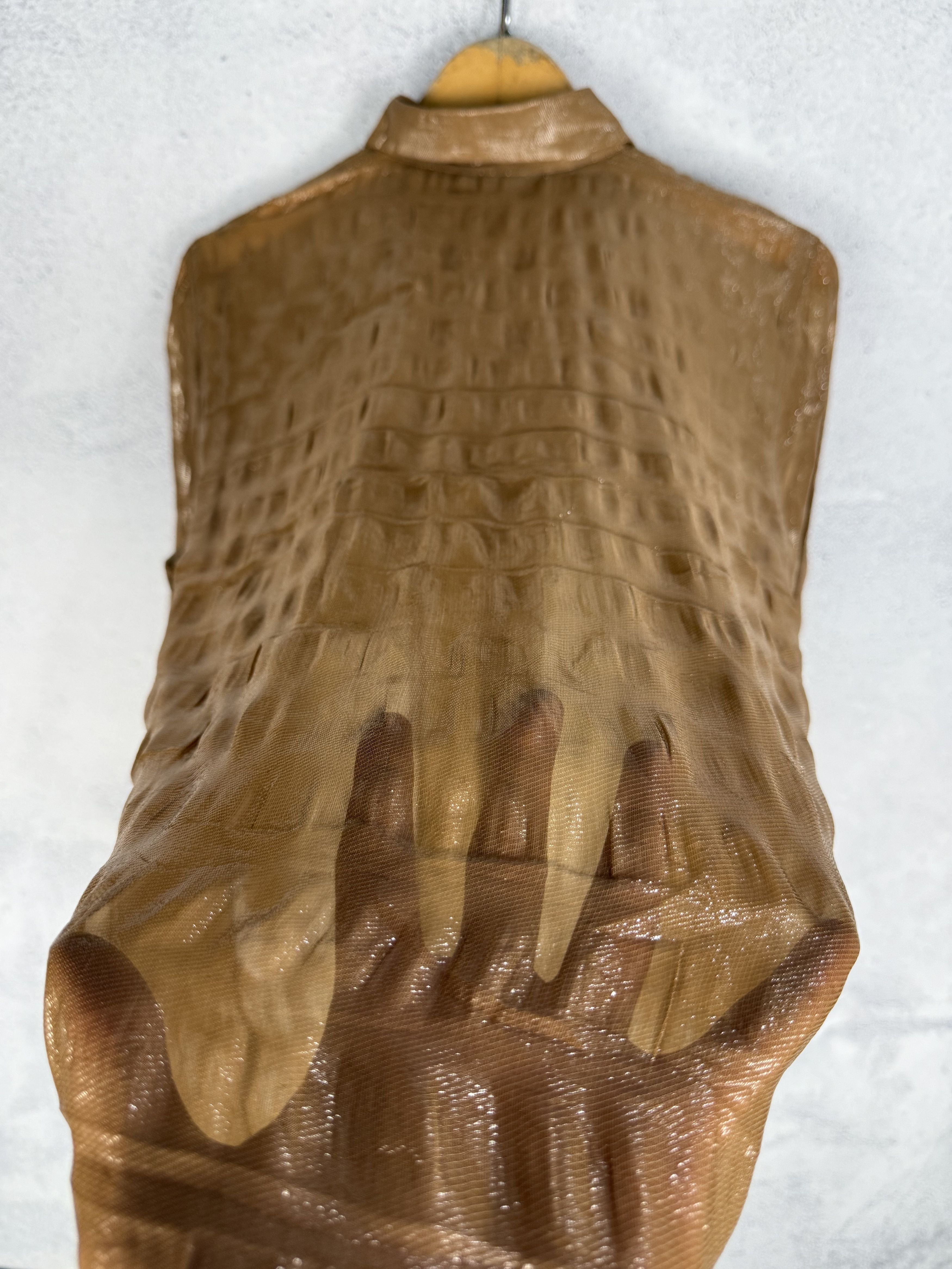 Issey Miyake Vintage Issey Miyake Sheer Embossed Pattern Shirt Size US S / EU 44-46 / 1 - 13 Thumbnail