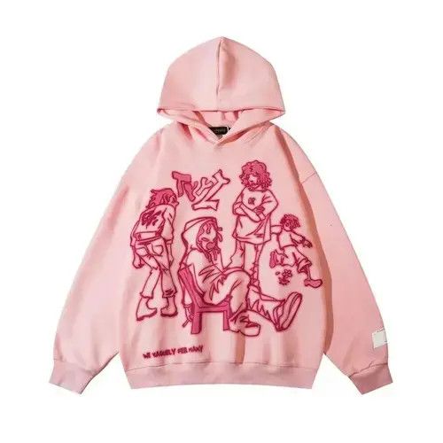 Japanese Brand Trendy Print Hooded Sweatshirt Versatile Loose Size ONE SIZE - 5 Thumbnail