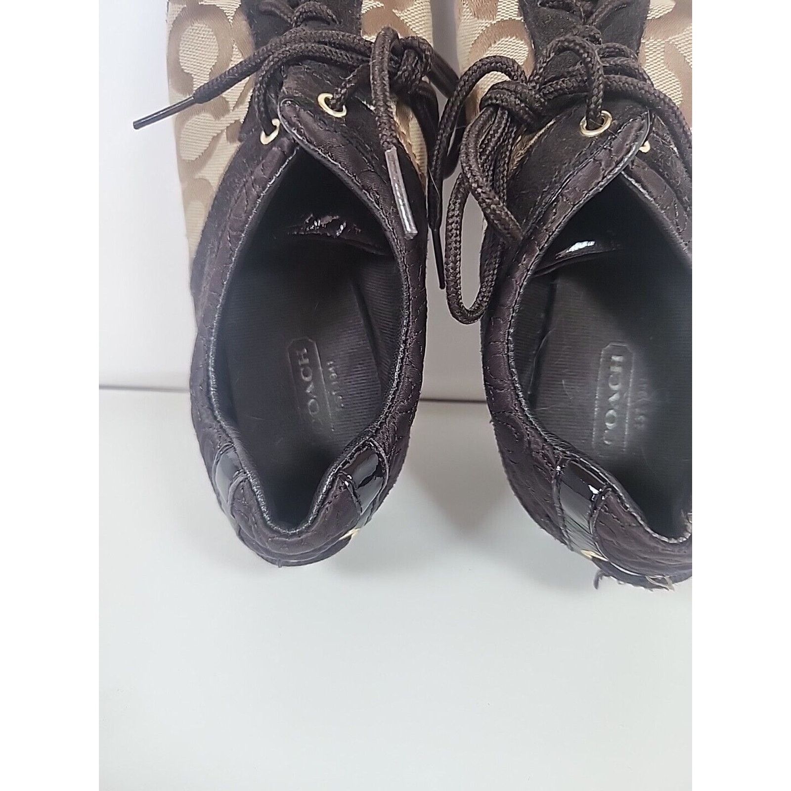 Coach Coach Women's Kelbie Shoes Size 7M Brown Signature Sneakers Size US 7 / IT 37 - 5 Thumbnail