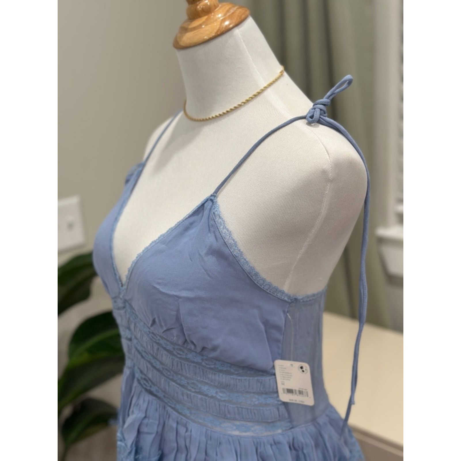Free People Free People Kiki Peplum Midi Slip Dress in chambra Size M / US 6-8 / IT 42-44 - 6 Thumbnail