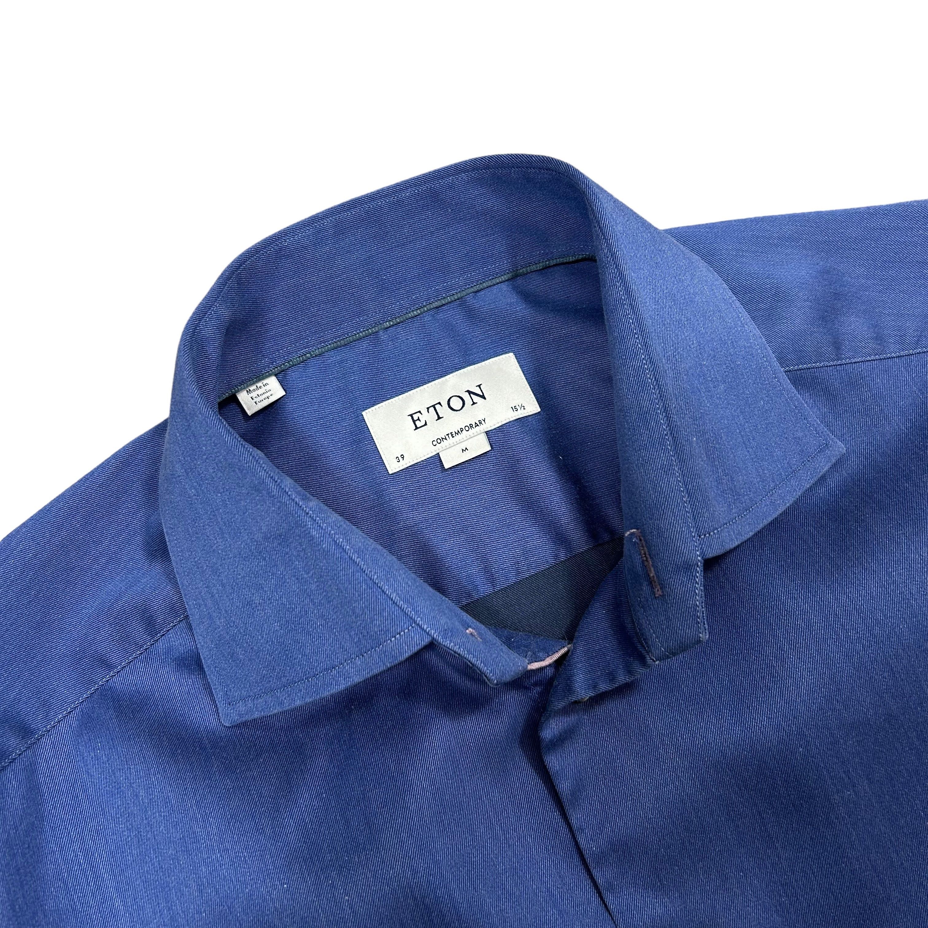 Eton Eton Contemporary Fit Cambridge Cotton Blue Shirt 15.5 Size 38R - 5 Thumbnail