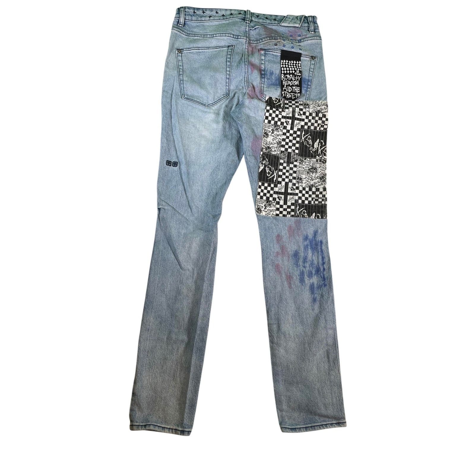 Ksubi Ksubi Red Patchwork Light Wash Jeans Size US 31 - 2 Thumbnail