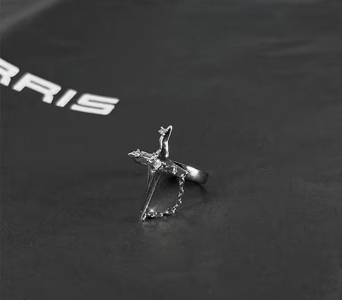 Jewelry Cross Chain Punk Ring Size ONE SIZE - 3 Thumbnail