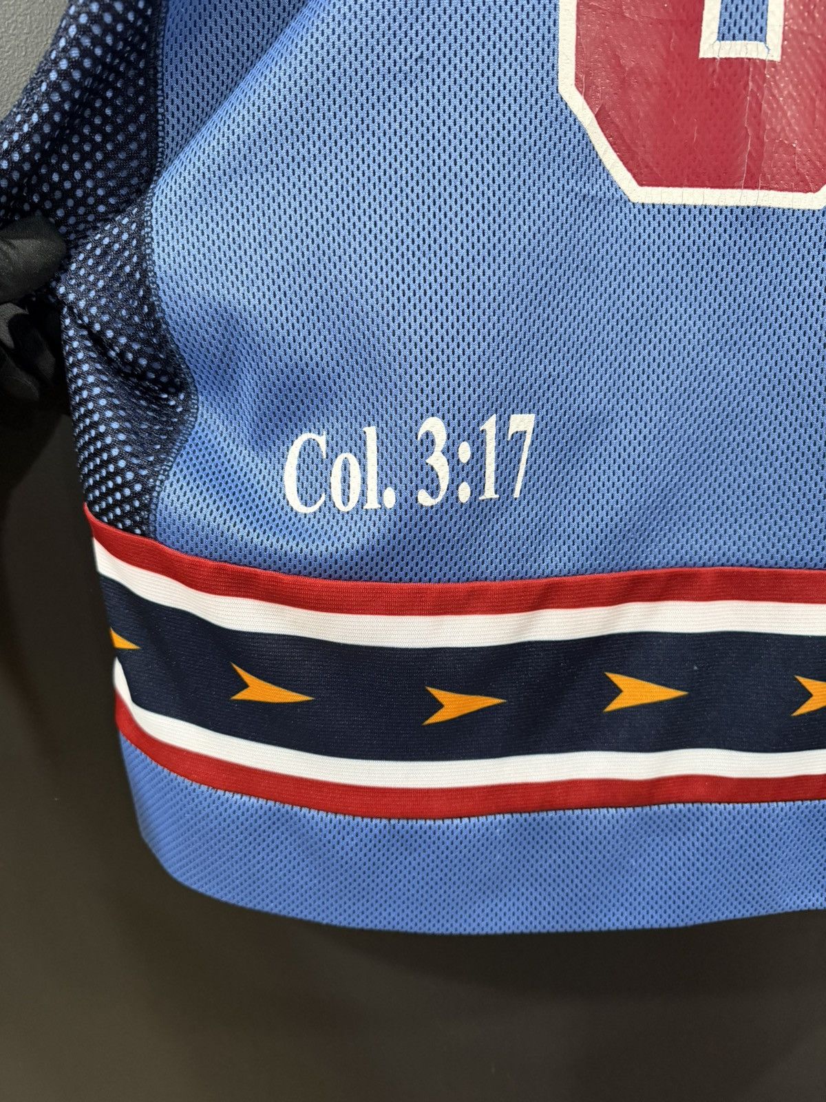 Vintage 1990s Vintage Okontoe Jesus Distressed Grunge Goalie Jersey Size US XXL / EU 58 / 5 - 11 Thumbnail