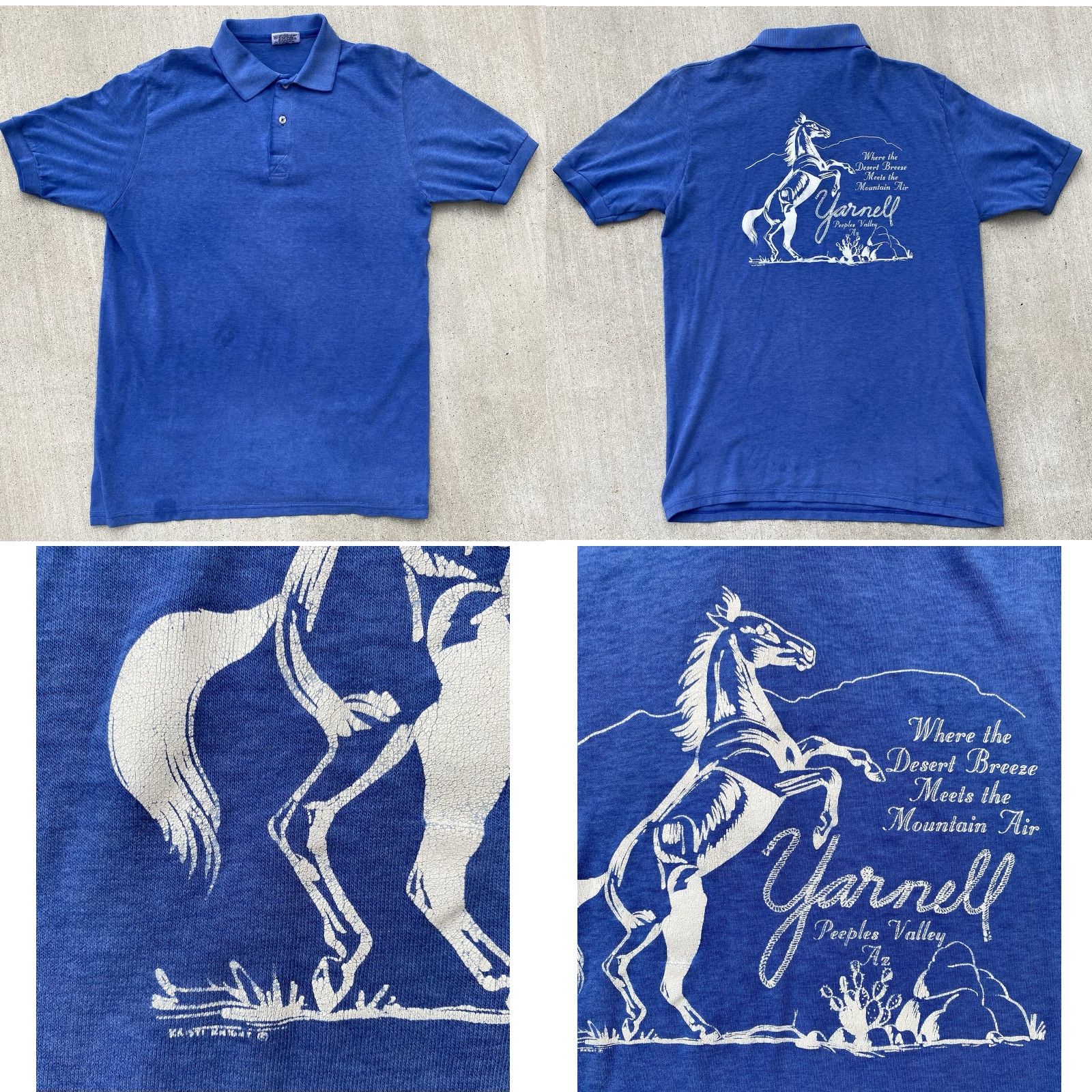 Vintage VINTAGE Stedman Polo Shirt Graphic Western Cowboy Horse L Men’s Blue Cotton Blend Size L Size US L / EU 52-54 / 3 - 10 Thumbnail