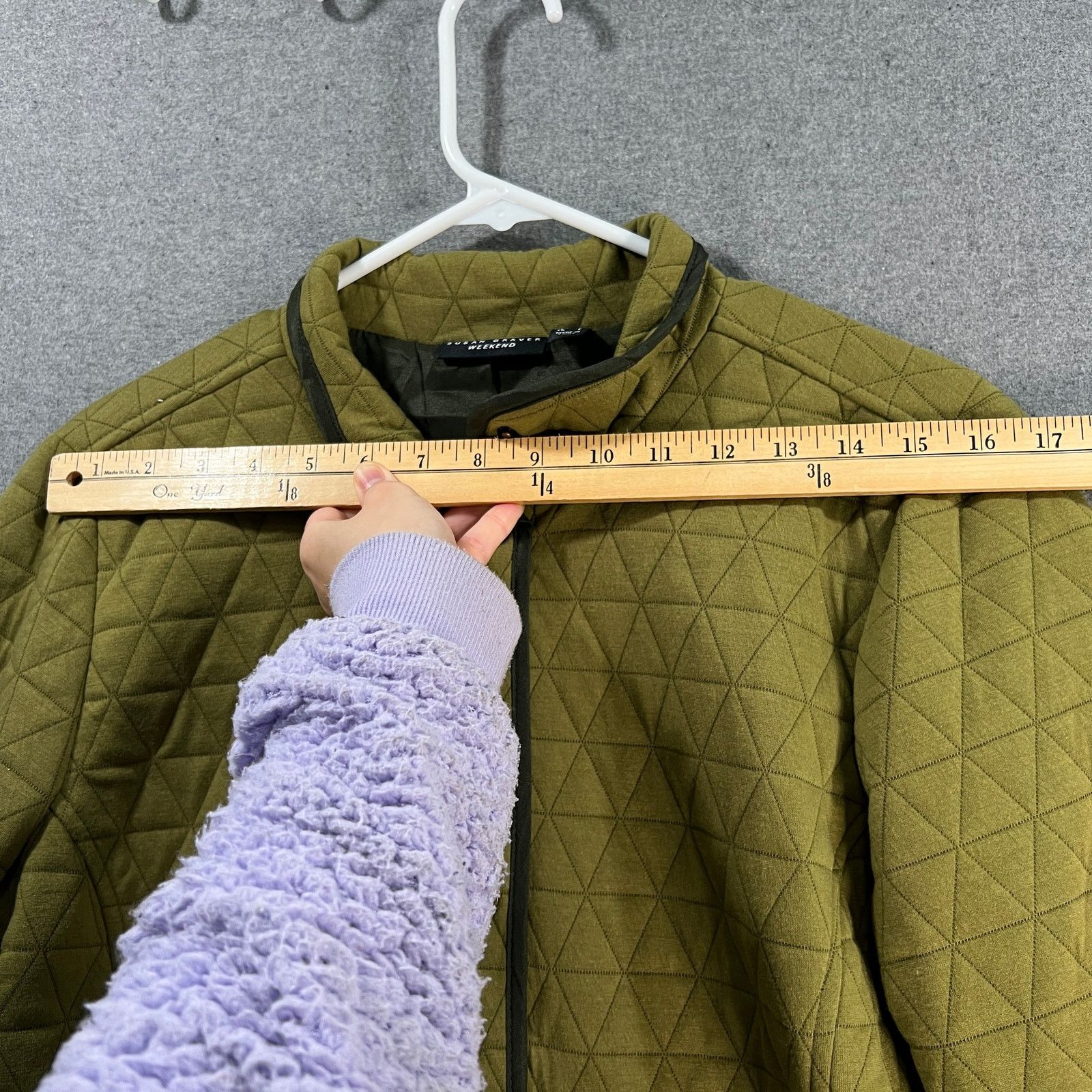 Other Susan Graver Weekend Quilted Knit Snap Front Mock Neck Size M / US 6-8 / IT 42-44 - 6 Thumbnail