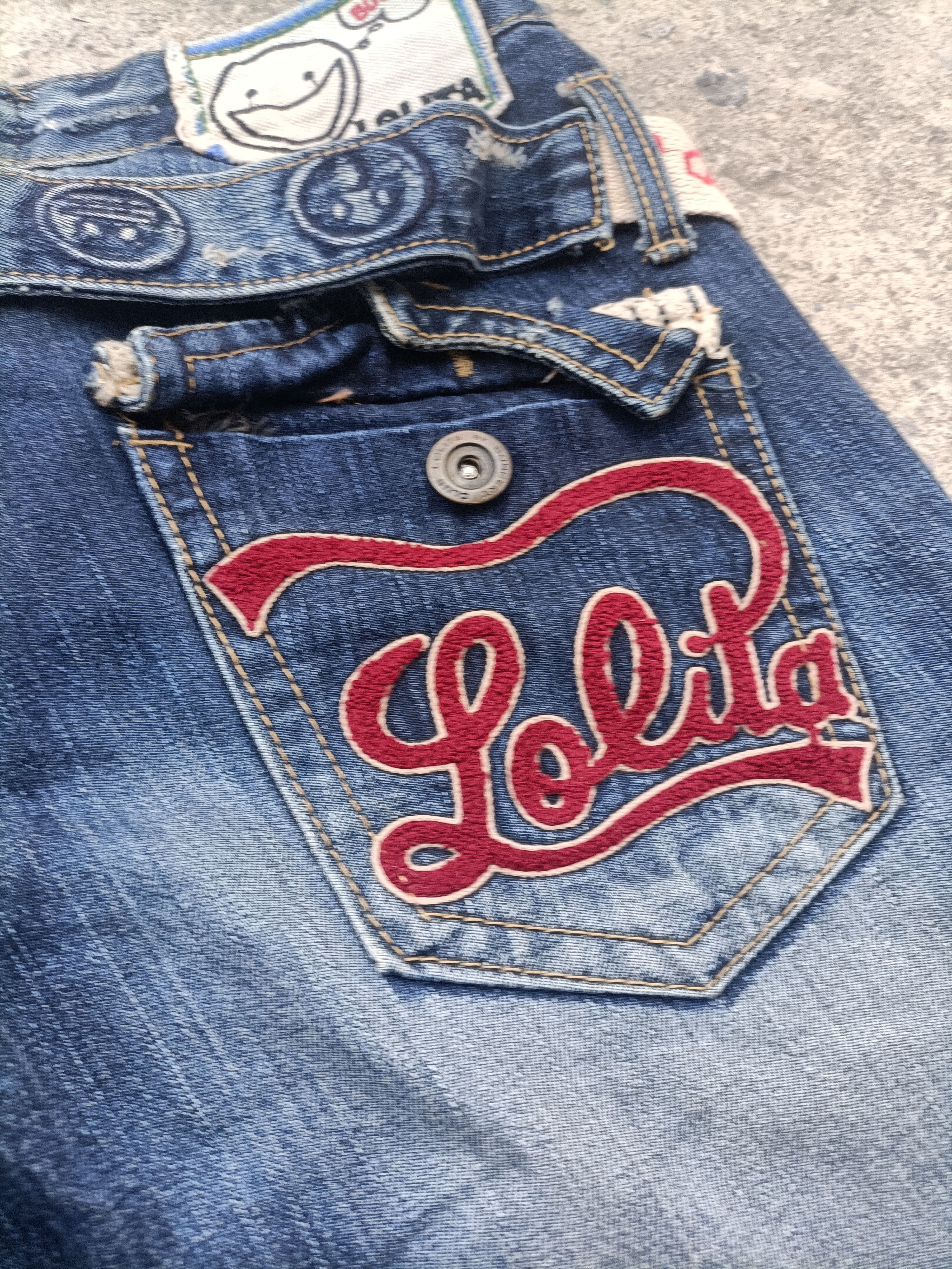 Japanese Brand Lolita Jeans Distressed Denim Pants by Yoshitomo Nara Blue Size US 34 / EU 50 - 5 Thumbnail