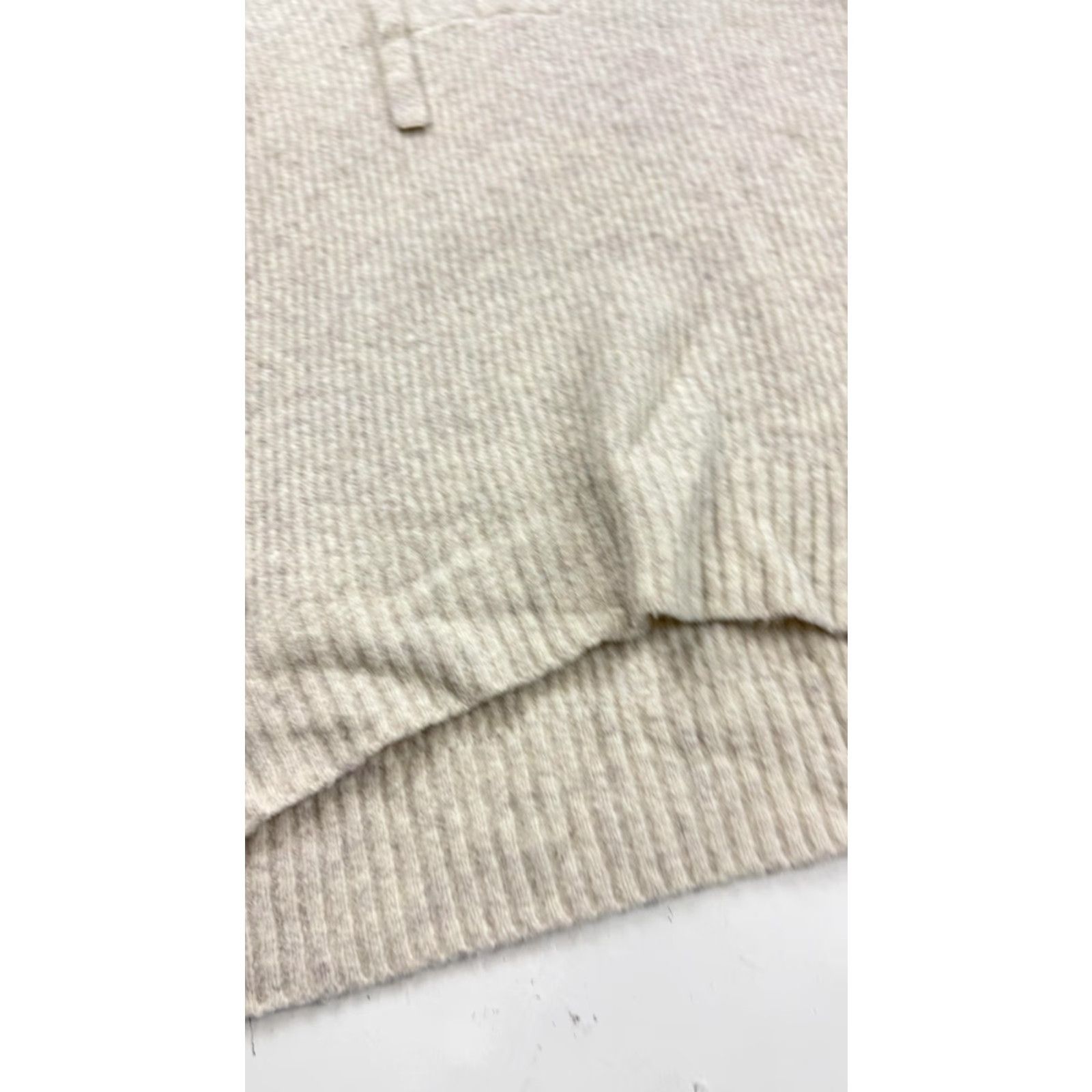 Lou & Grey Lou & Grey Sweater Hoodie Womens Small Beige Pullover V-Neck Rib Knit Knitwear Long Sleeve Hooded Cozy Size S / US 4 / IT 40 - 2 Thumbnail