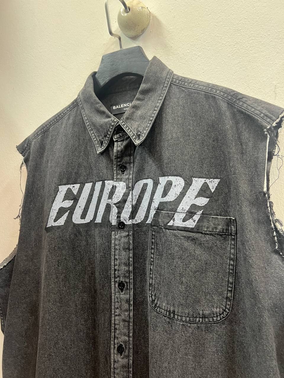 Balenciaga SS18 Balenciaga Europe Distressed Denim Vest Size US S / EU 44-46 / 1 - 3 Thumbnail