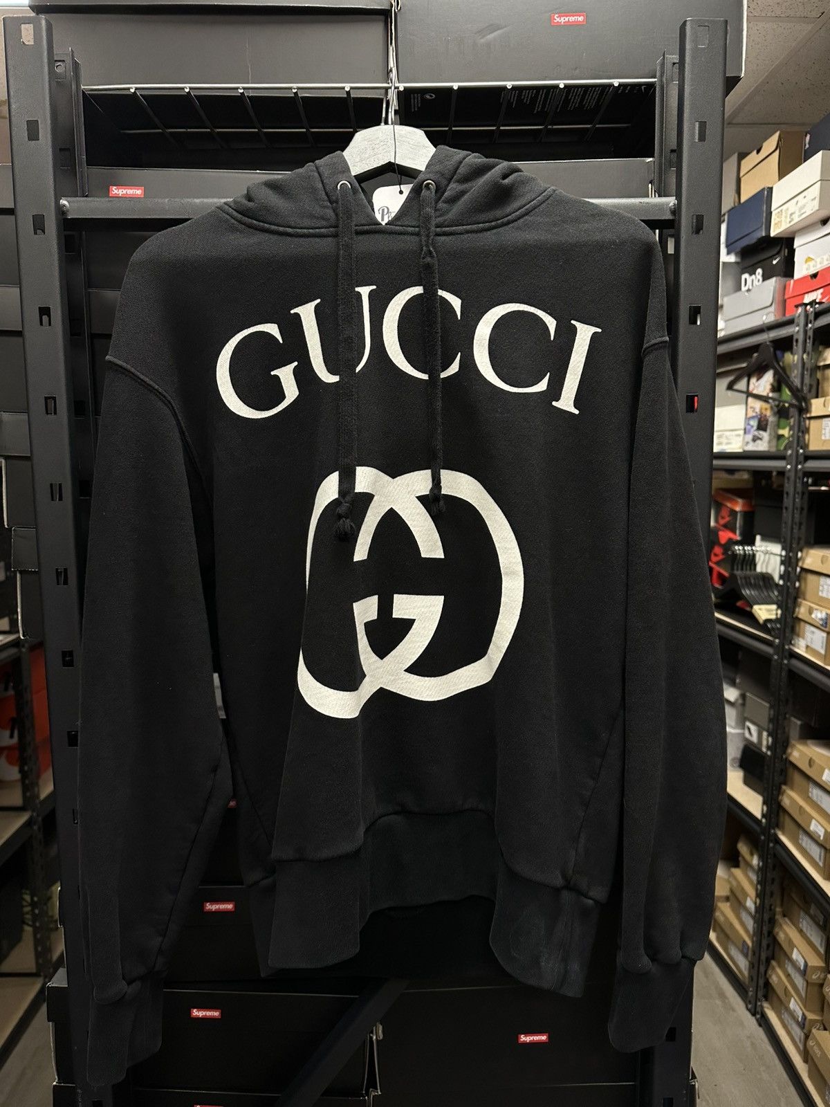 Gucci Gucci Black GG Logo Hoodie Size US XS / EU 42 / 0 - 1 Thumbnail
