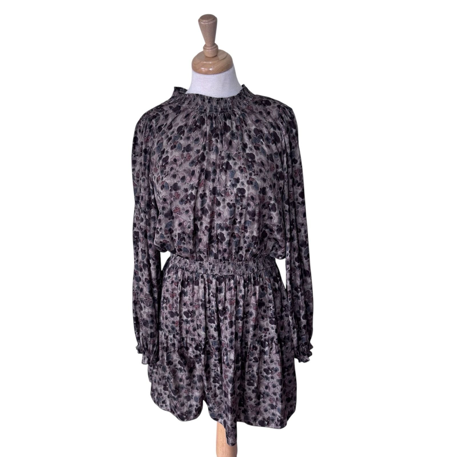 Grade & Gather GRADE & GATHER Printed Smocked Waist Multicolor Mini Dress Size L / US 10 / IT 46 - 1 Thumbnail