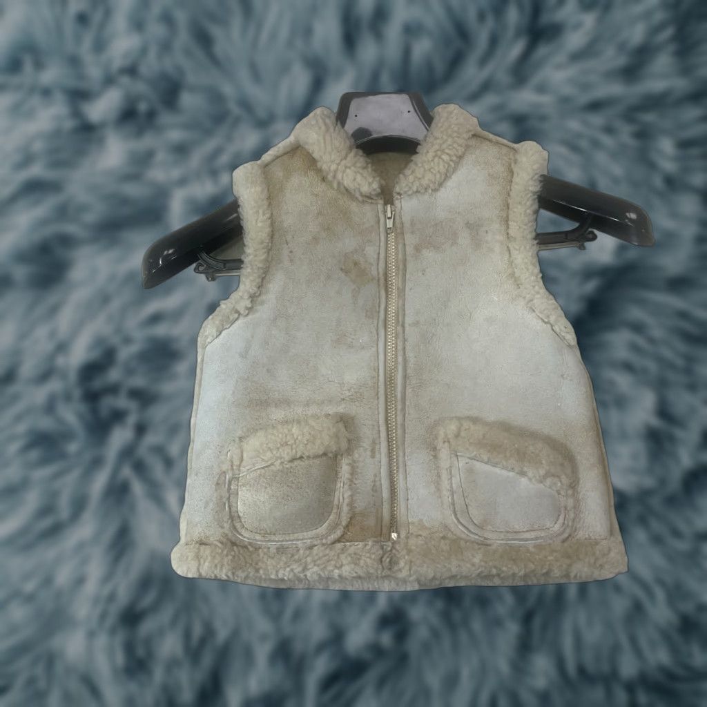 Vintage VINTAGE Overland Vest Women L Beige Leather Shearling Mid-Length Casual Fall Winter Spring Size L / US 10 / IT 46 - 1 Thumbnail