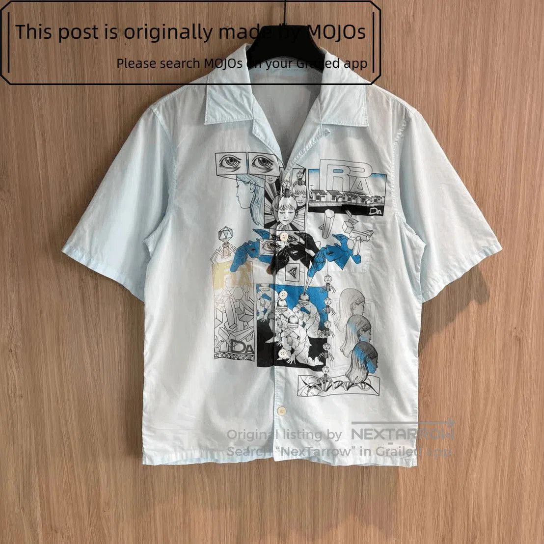 Prada Sz M Prada Face Comic Painting S/S Shirt. Size US M / EU 48-50 / 2 - 1 Thumbnail