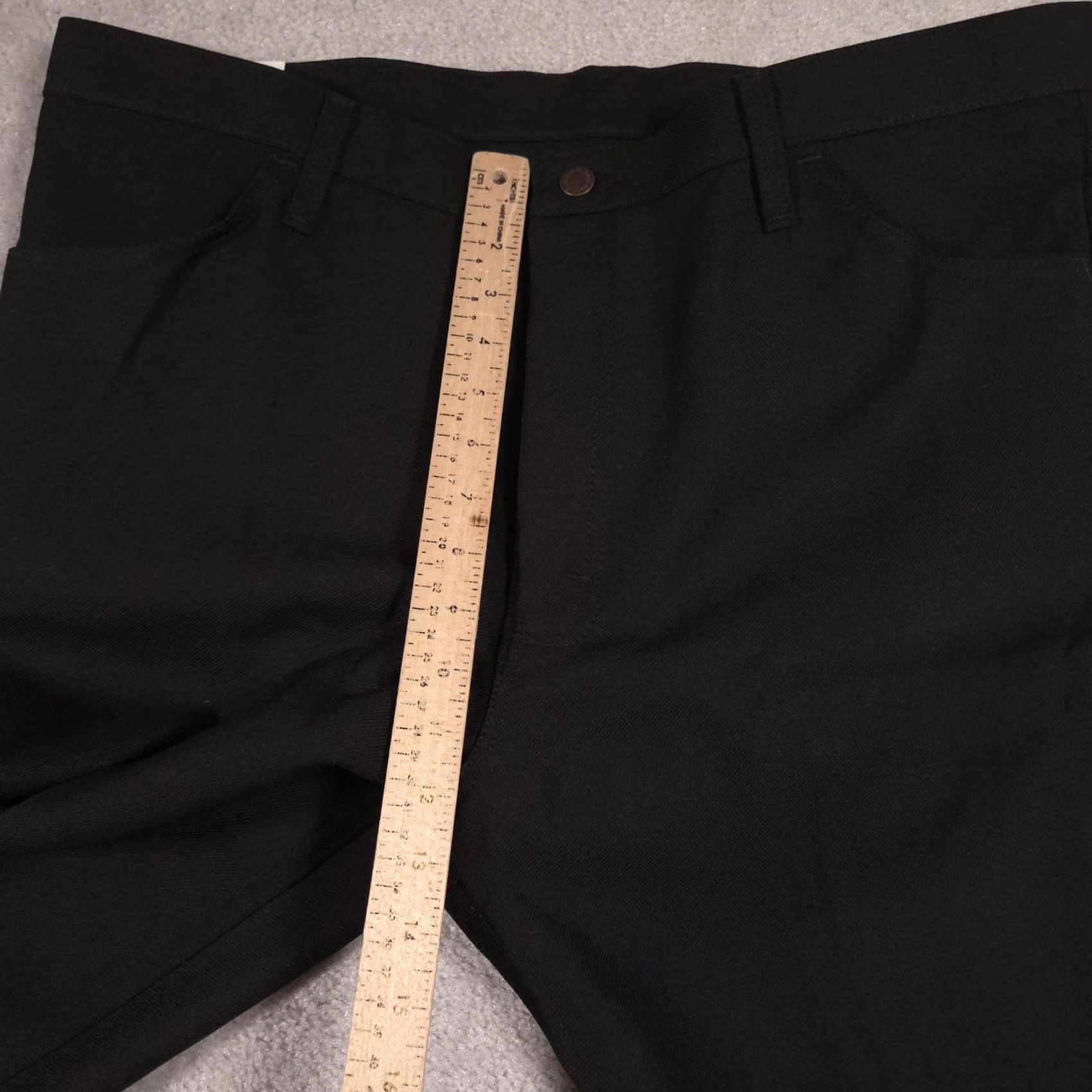 Wrangler Wrangler Dress Pants Mens 40x32 Black Microfiber Flat Front Uniform Work Size US 40 / EU 56 - 6 Thumbnail