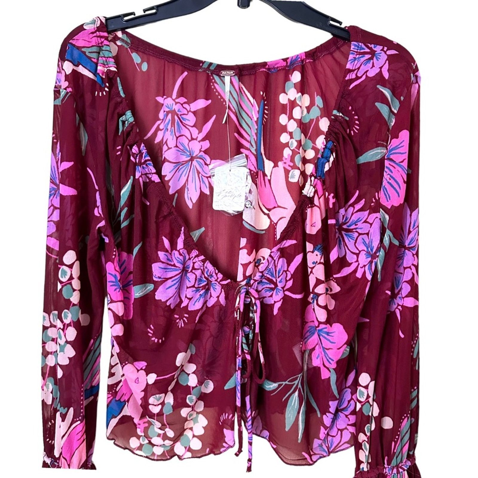 Free People Free People Floral Print Of Paradise Tie Front Crop Top Size S / US 4 / IT 40 - 4 Thumbnail