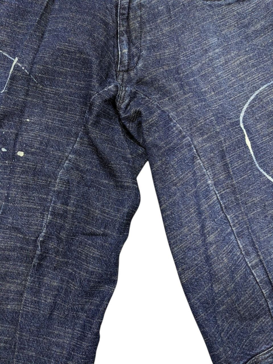 291295=Homme Rare Blue Indigo Engineered Painted Bamboo Cotton Denim Size US 30 / EU 46 - 5 Thumbnail
