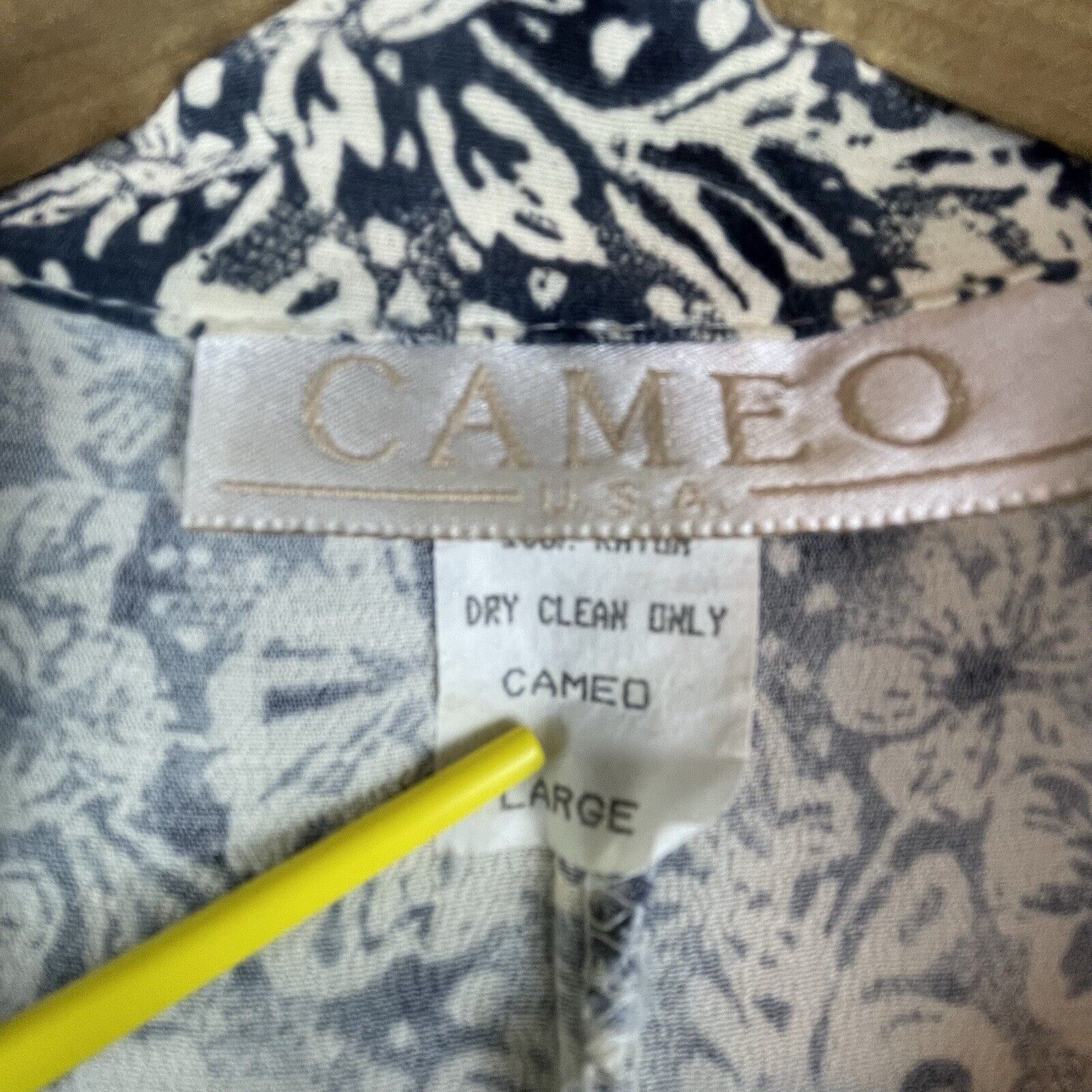 Other Vintage Cameo Dress Large Blue White Flowers Country Farm Size L / US 10 / IT 46 - 4 Thumbnail
