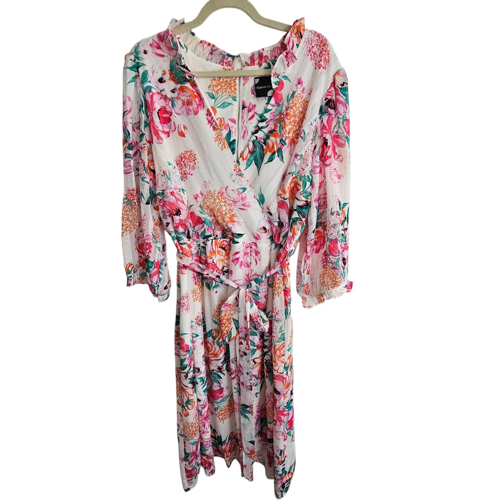 Maison Forte Maison Tara Womens Floral Mini Wrap Dress 18W Garden Party Size XXL / US 16-18 / IT 52-54 - 1 Thumbnail