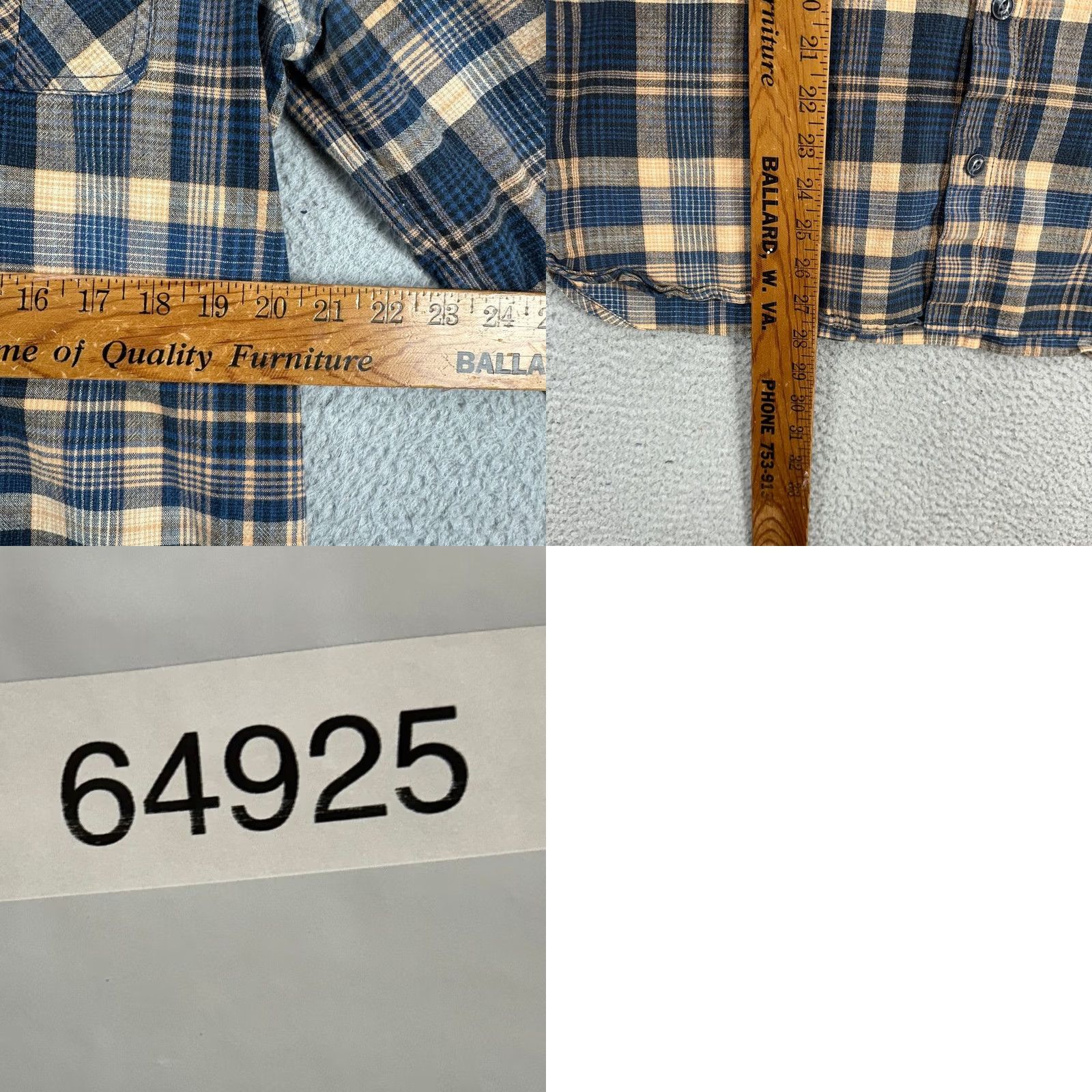 Levi's Levis Button-Up Shirt Mens XL Blue Orange Plaid Flap Pocket White Tab Logo Size US XL / EU 56 / 4 - 8 Thumbnail
