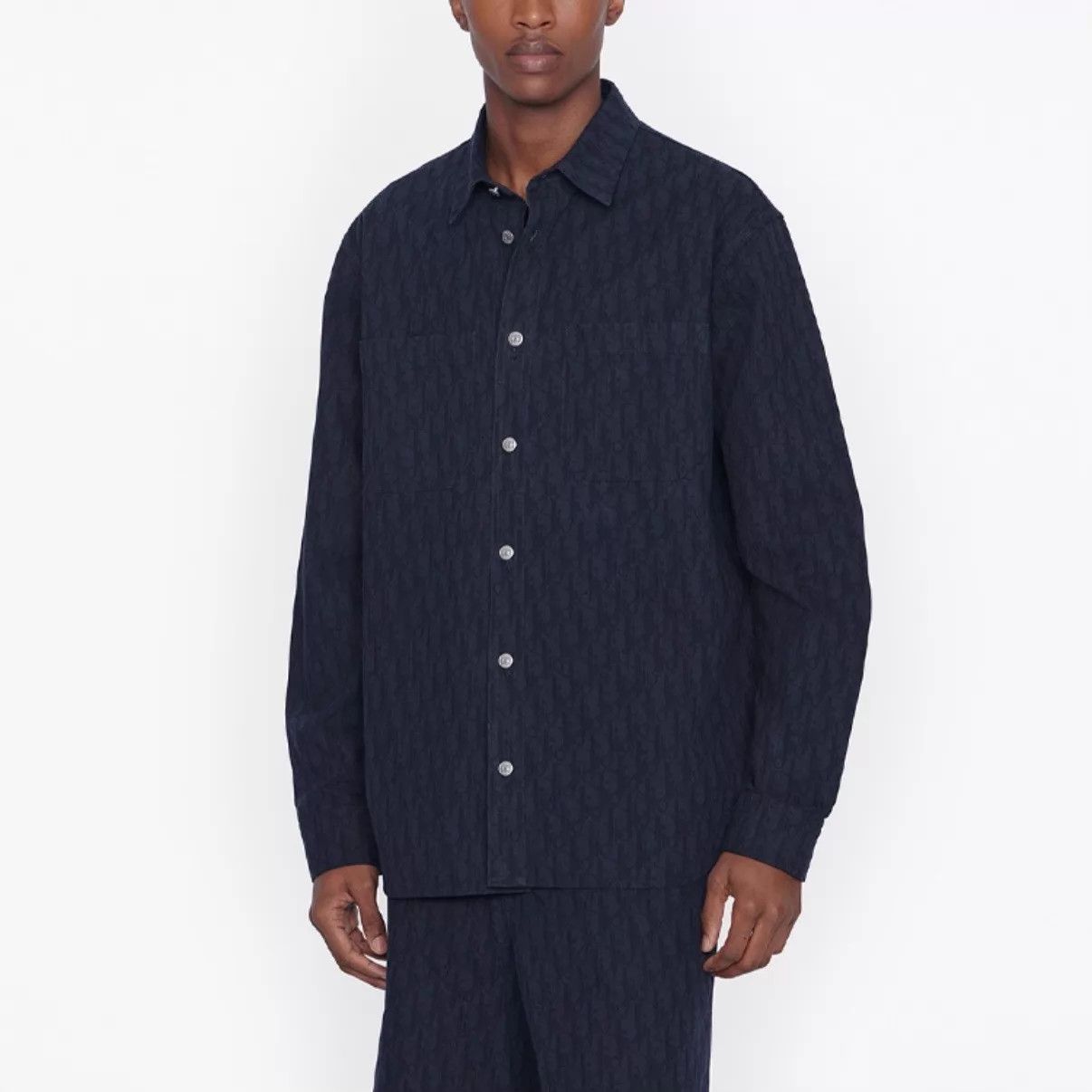 Dior DIOR Oblique Denim Button-Down Shirt Jkt Navy 38 Size US S / EU 44-46 / 1 - 6 Thumbnail
